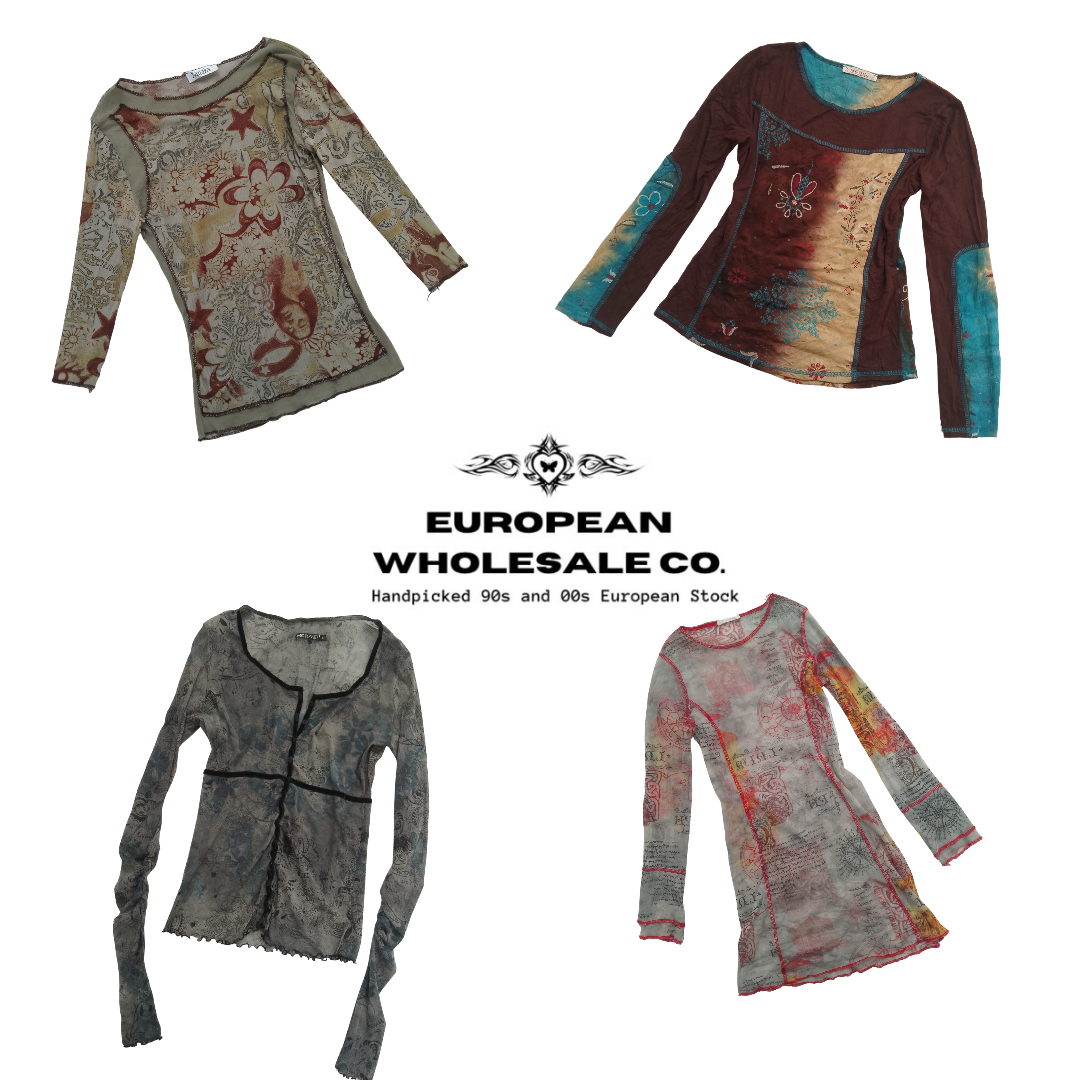 Y2K Italian Grunge Mesh Tops Mix(EWC401)