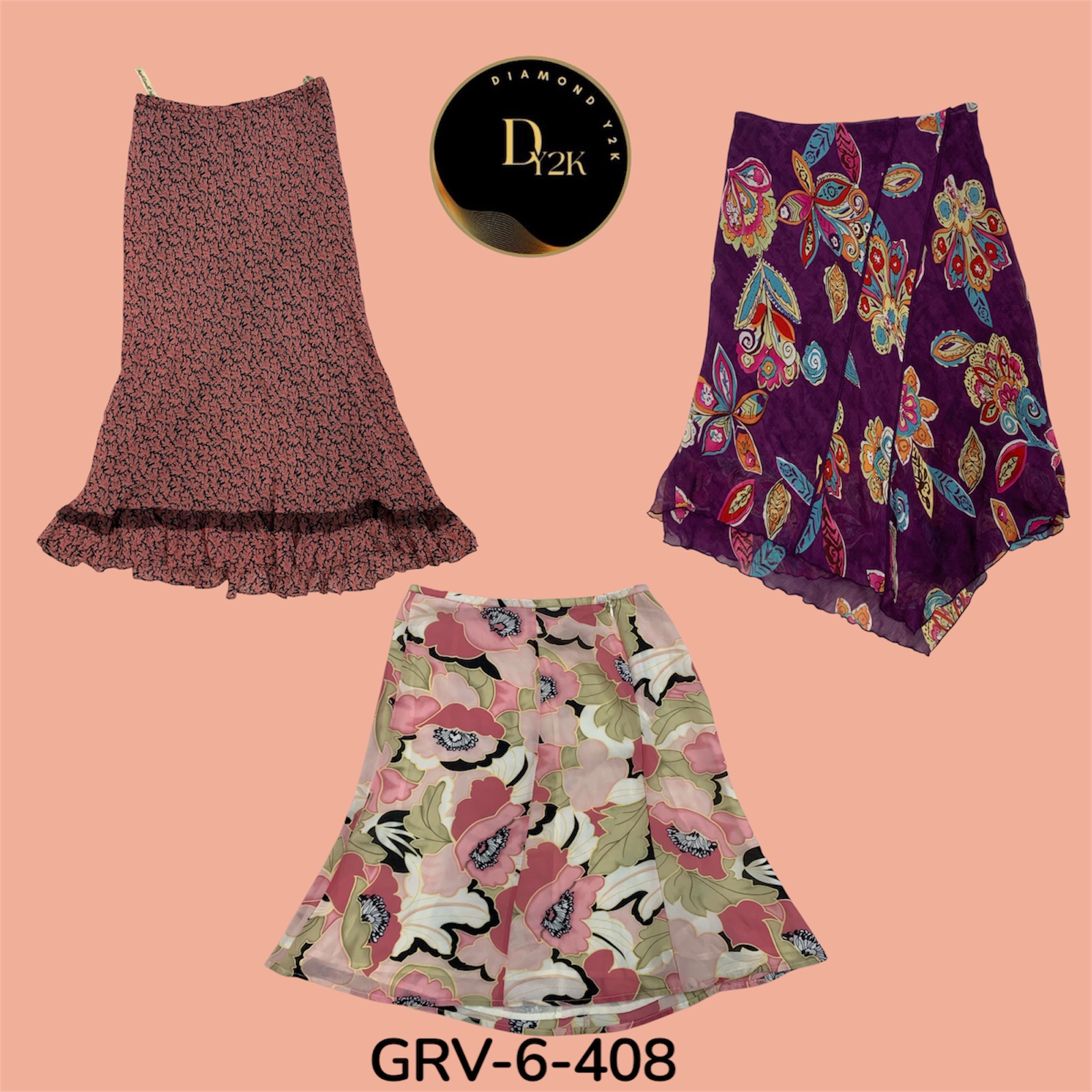 Printed Poly Skirt – Bold Prints, Flowy Fits (GRV-6-408)