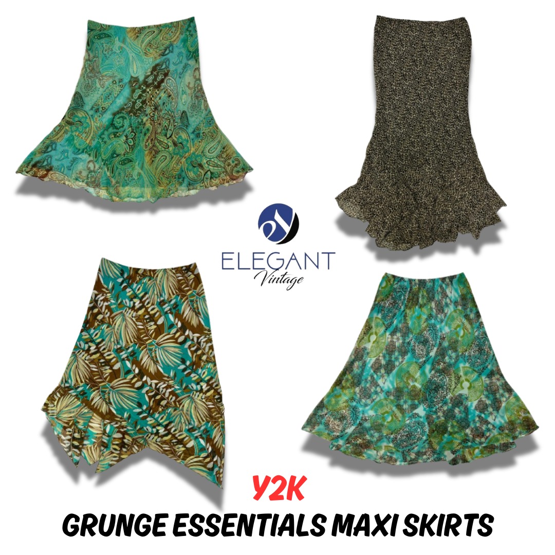 Y2K Grunge Essential Maxi Skirts - EV0127