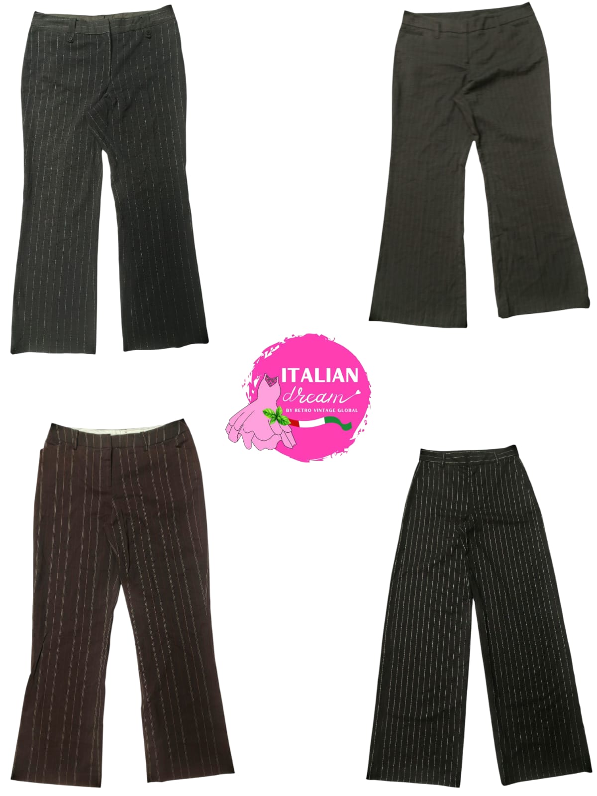 Pantalons en polyester de couleurs sombres Y2k
