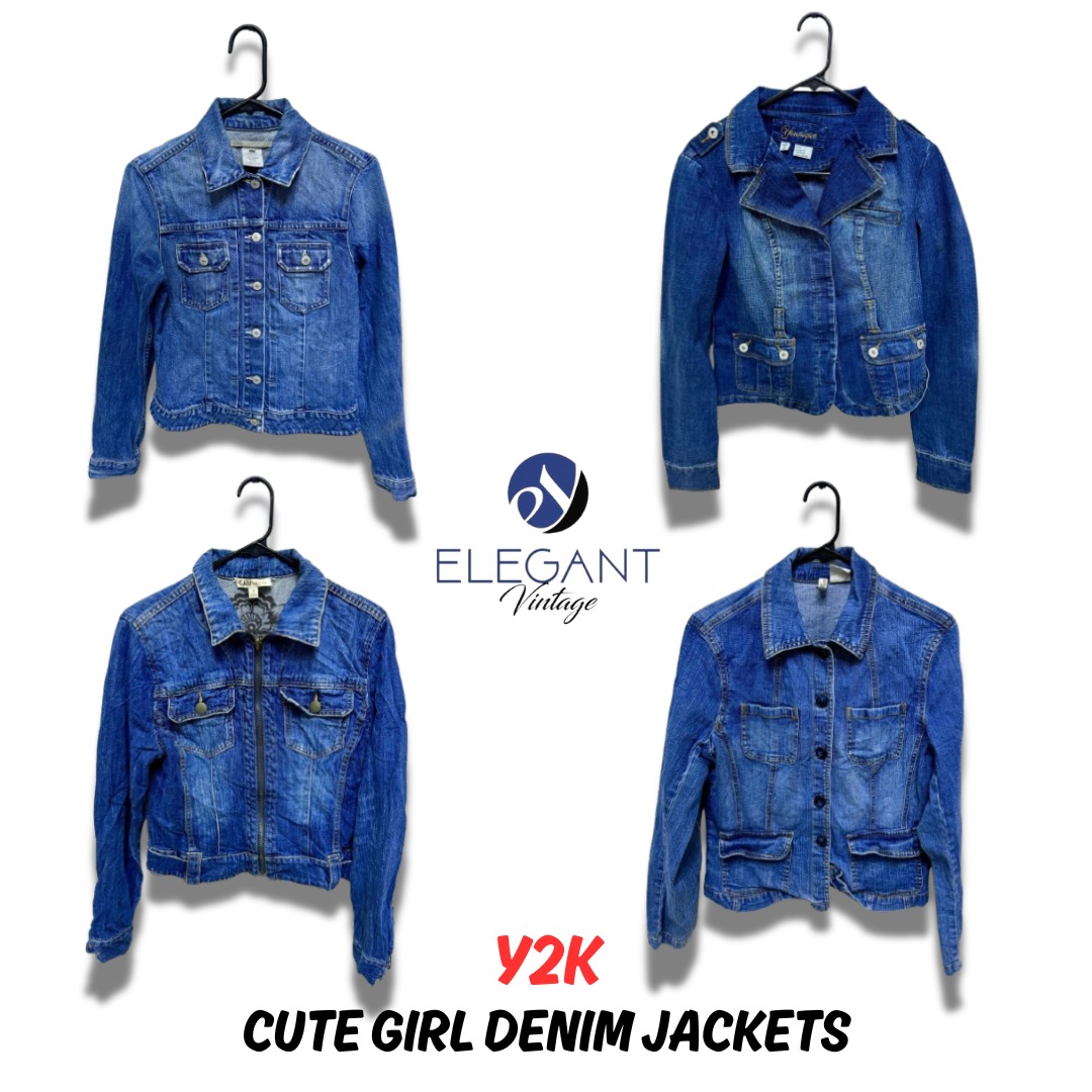Y2K Cute Girl Denim Jackets - EV0168