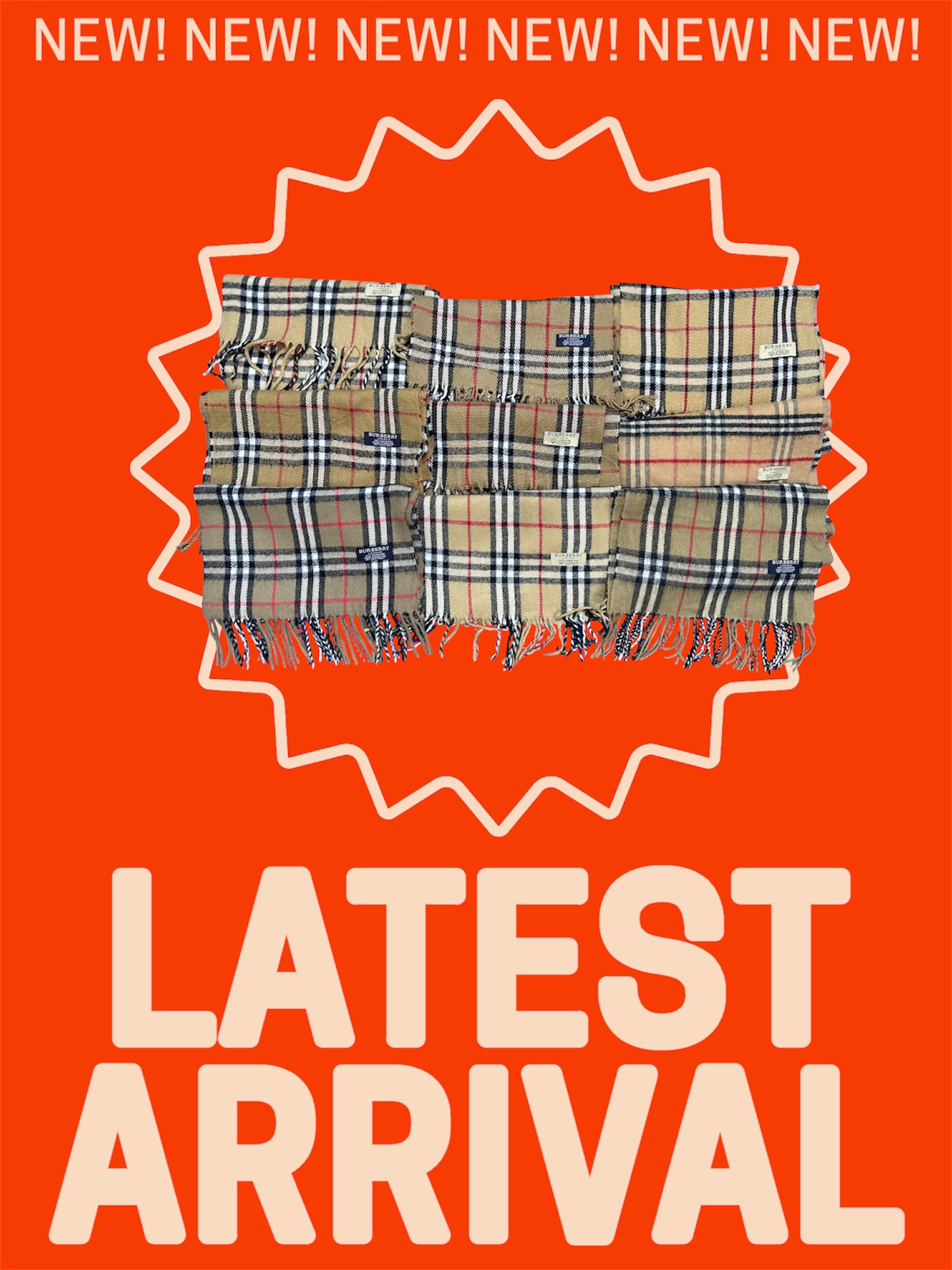 Branded Beige Burberry Scarves