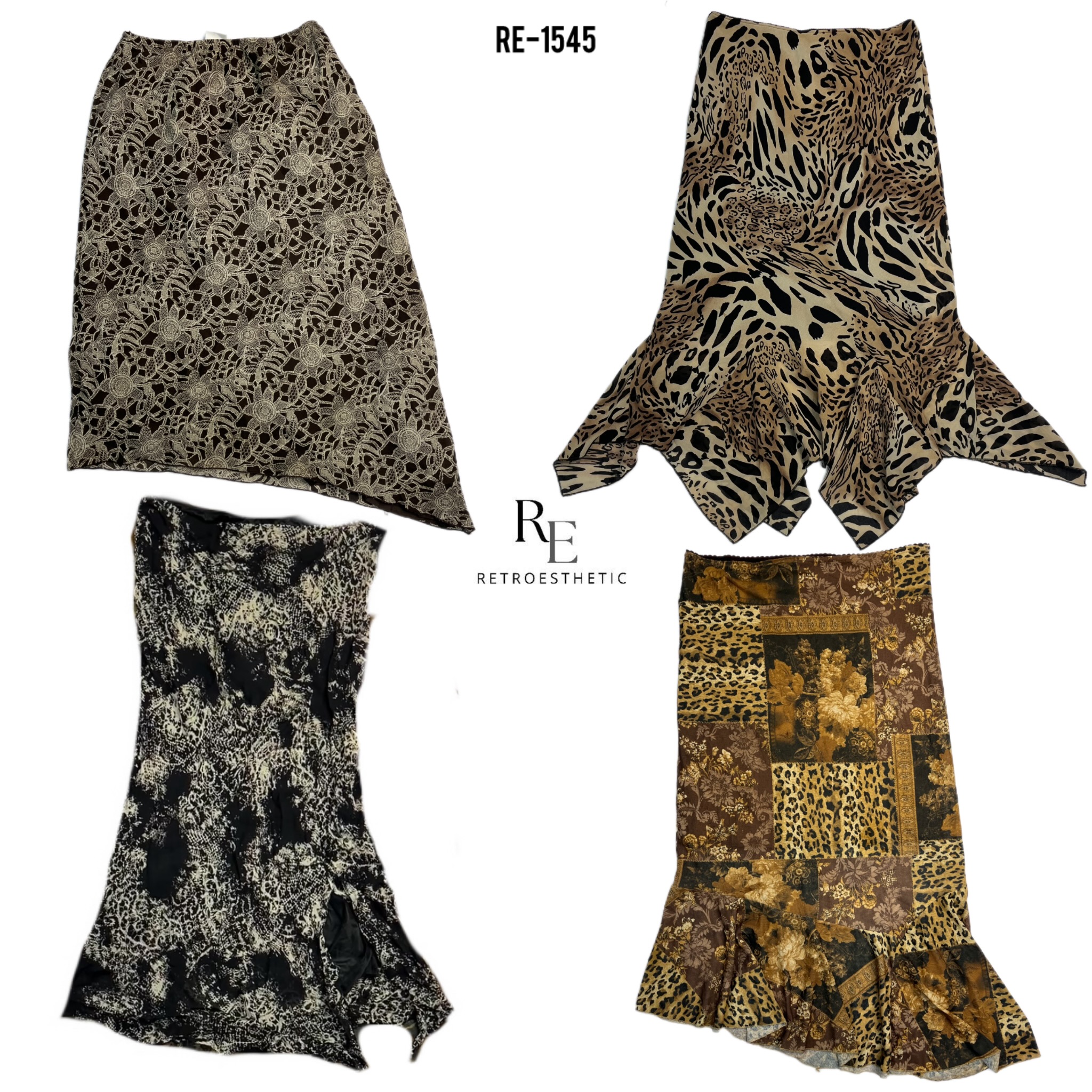 Jupes en polyester à imprimé animal Y2K (RE-1545)