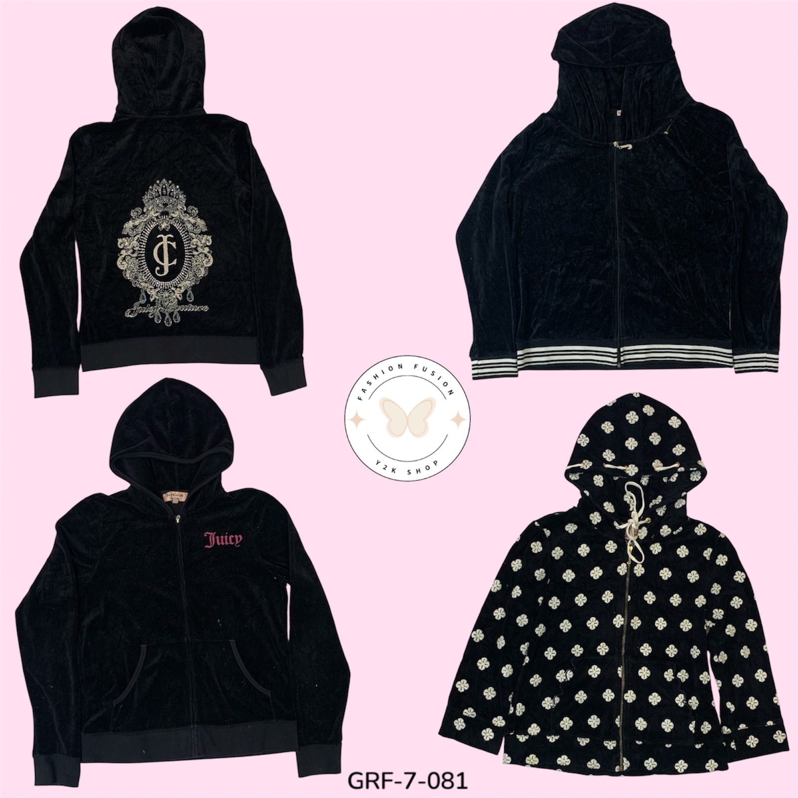 Juicy Couture OG Velour Hoodie | Y2K It-Girl Essential (GRF-7-081)