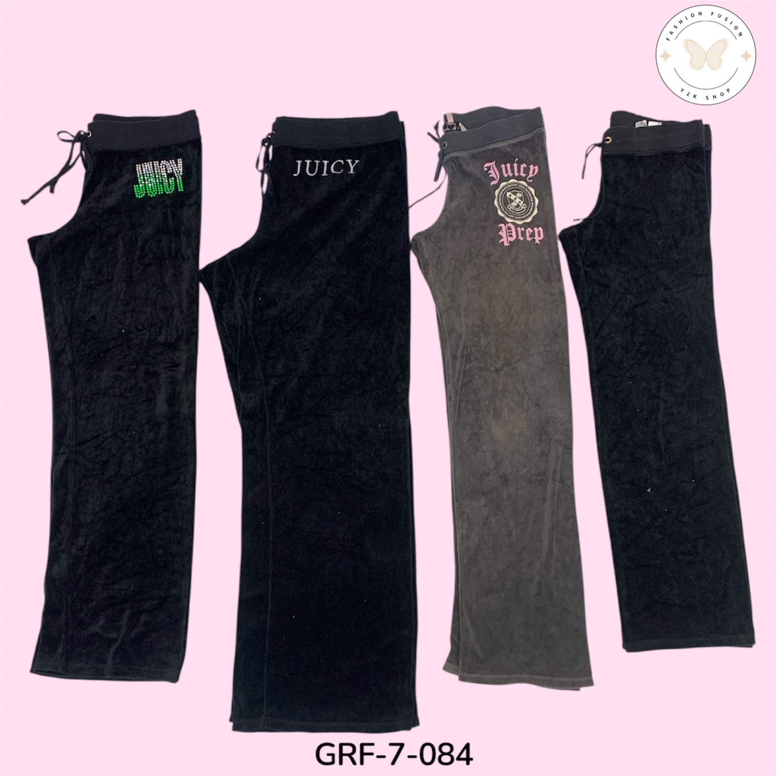 Y2K Juicy Couture Pantalons en Velours | Glamour Iconique des Années 2000 (GRF-7-084)