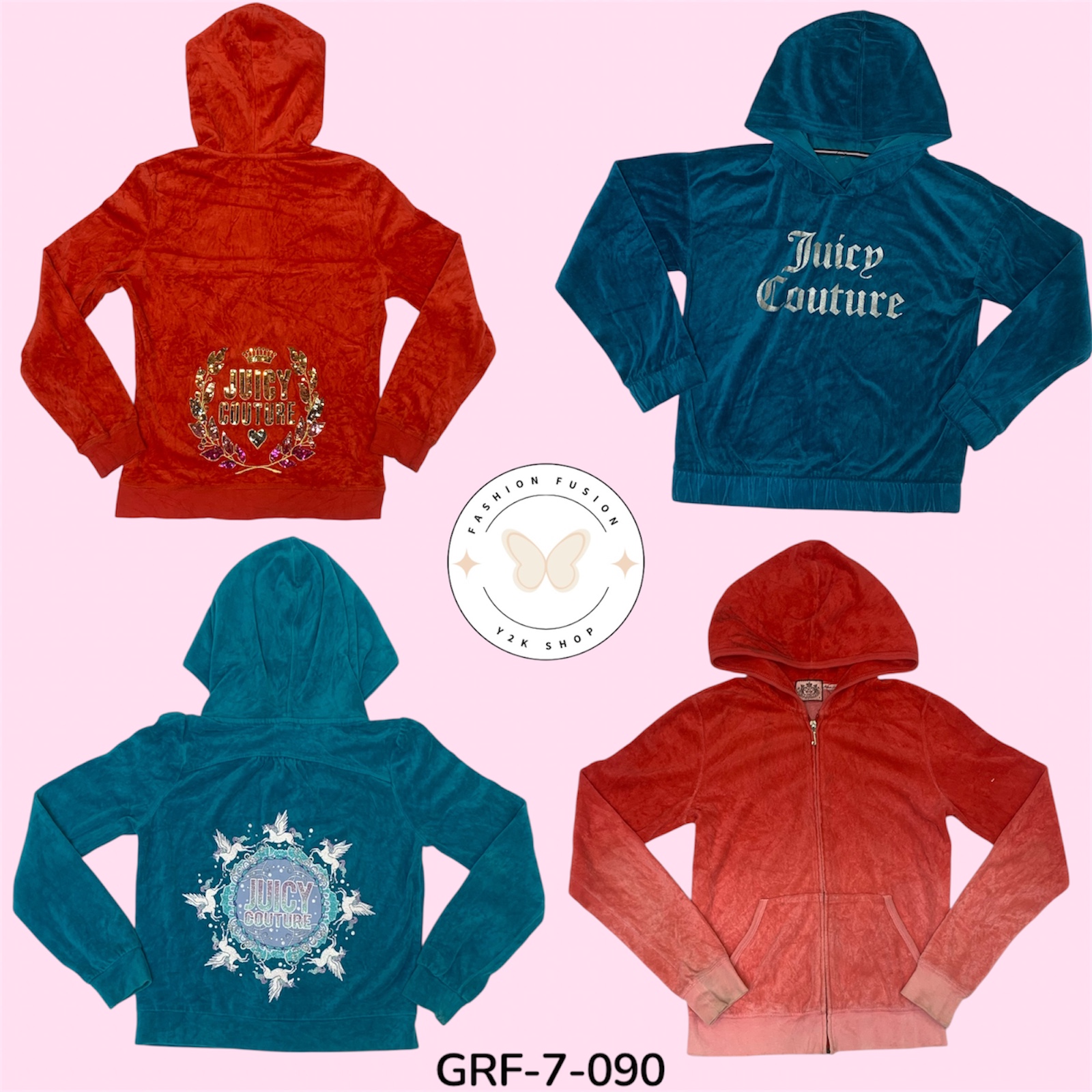 Y2K Juicy Hoodie | Iconic 2000s Glam Look (GRF-7-090)
