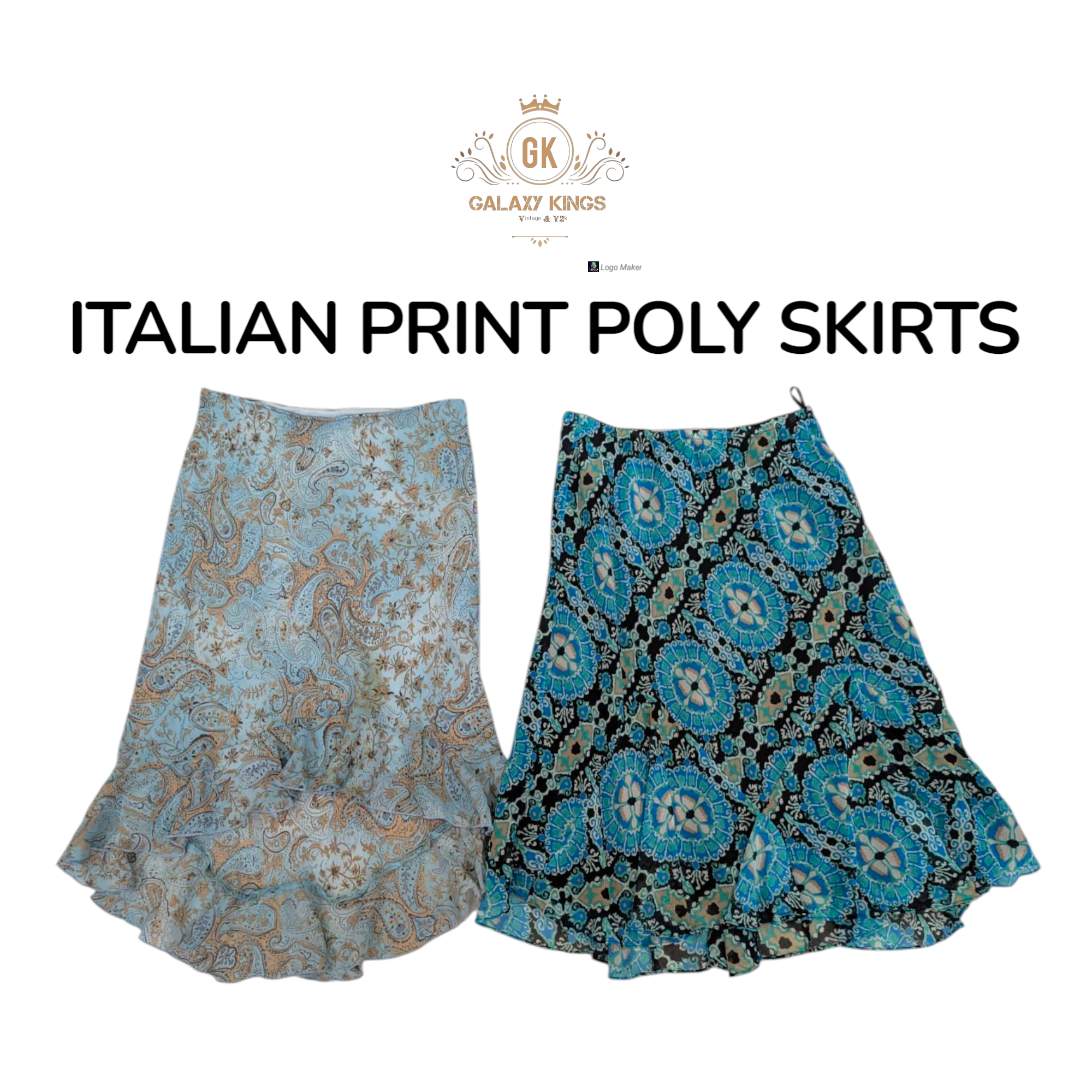 FALDAS DE POLIÉSTER CON ESTAMPADO ITALIANO