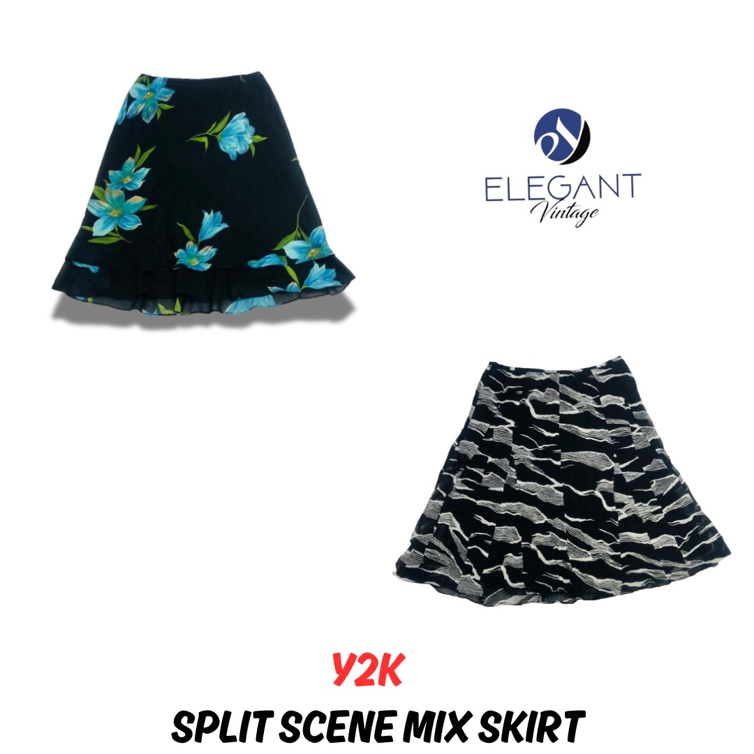 Y2K Split Scene Mix Skirt - EV0698