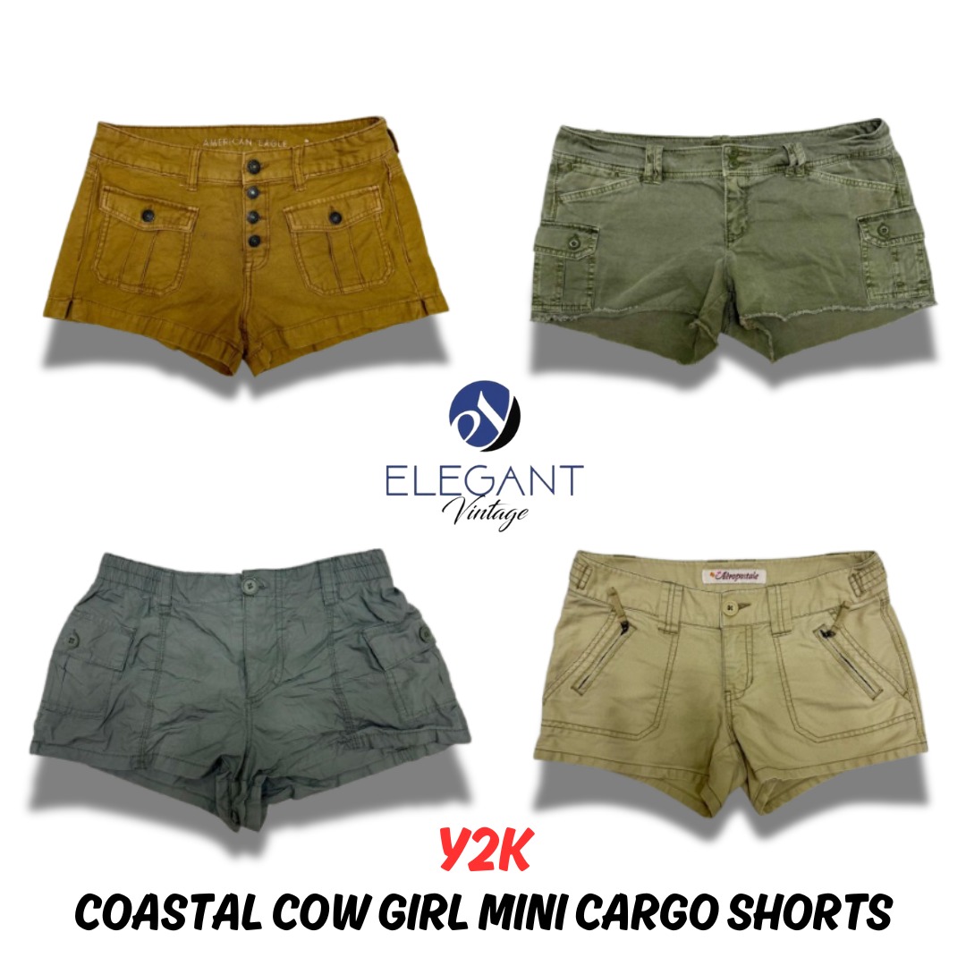 Y2K.Coastal Cow Girl Mini Cargo Shorts - EV0195