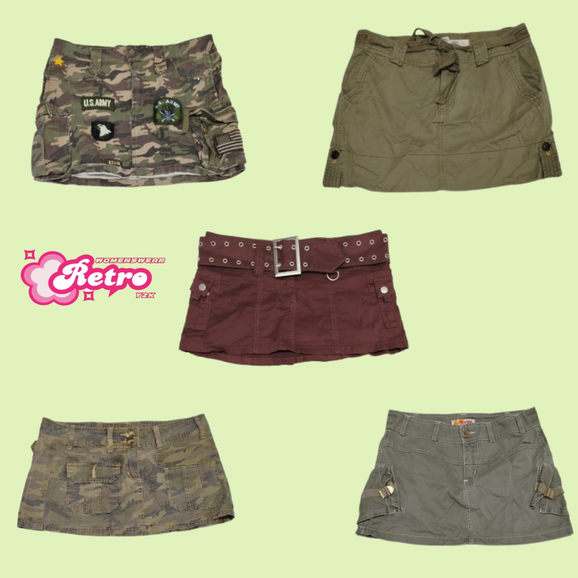Y2K Cargo Mini Skirt