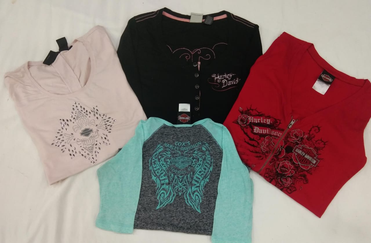CR4558 Harley Davidson Women's Printed Baby Tees