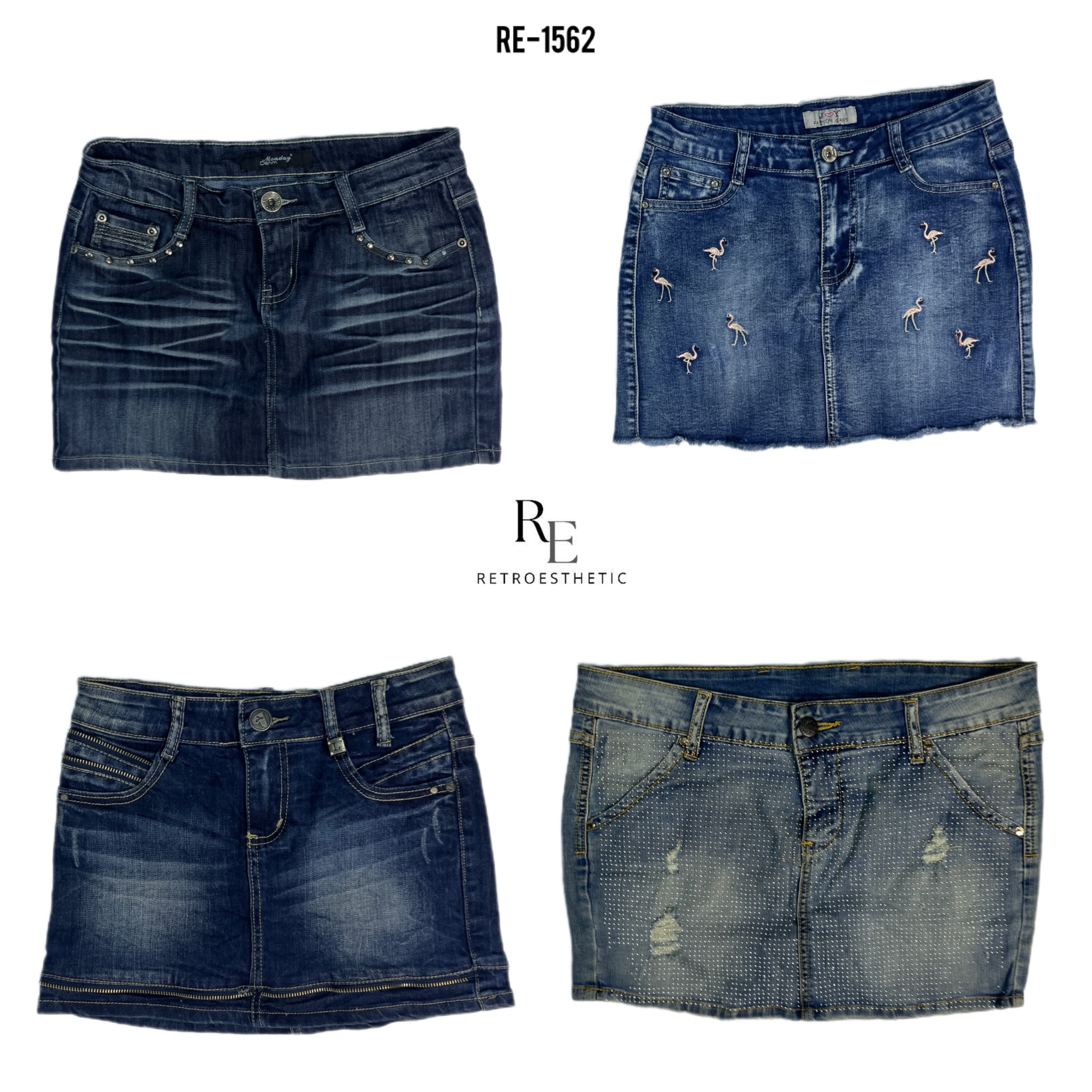Y2K IT Girl Denim Mini Skirts (RE-1562)