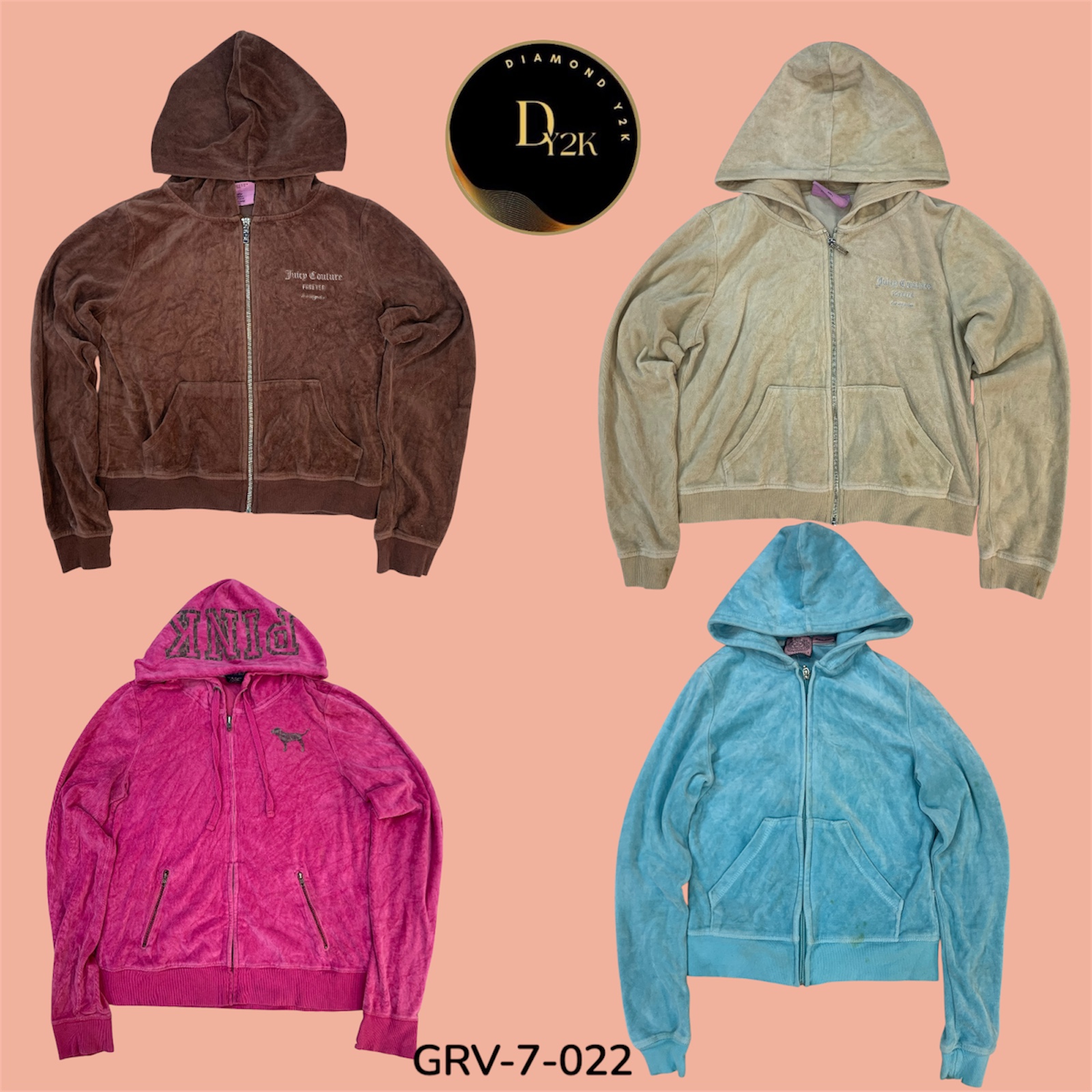Sweat à capuche zip Juicy Couture – Velours doux, style signature (GRV-7-022)