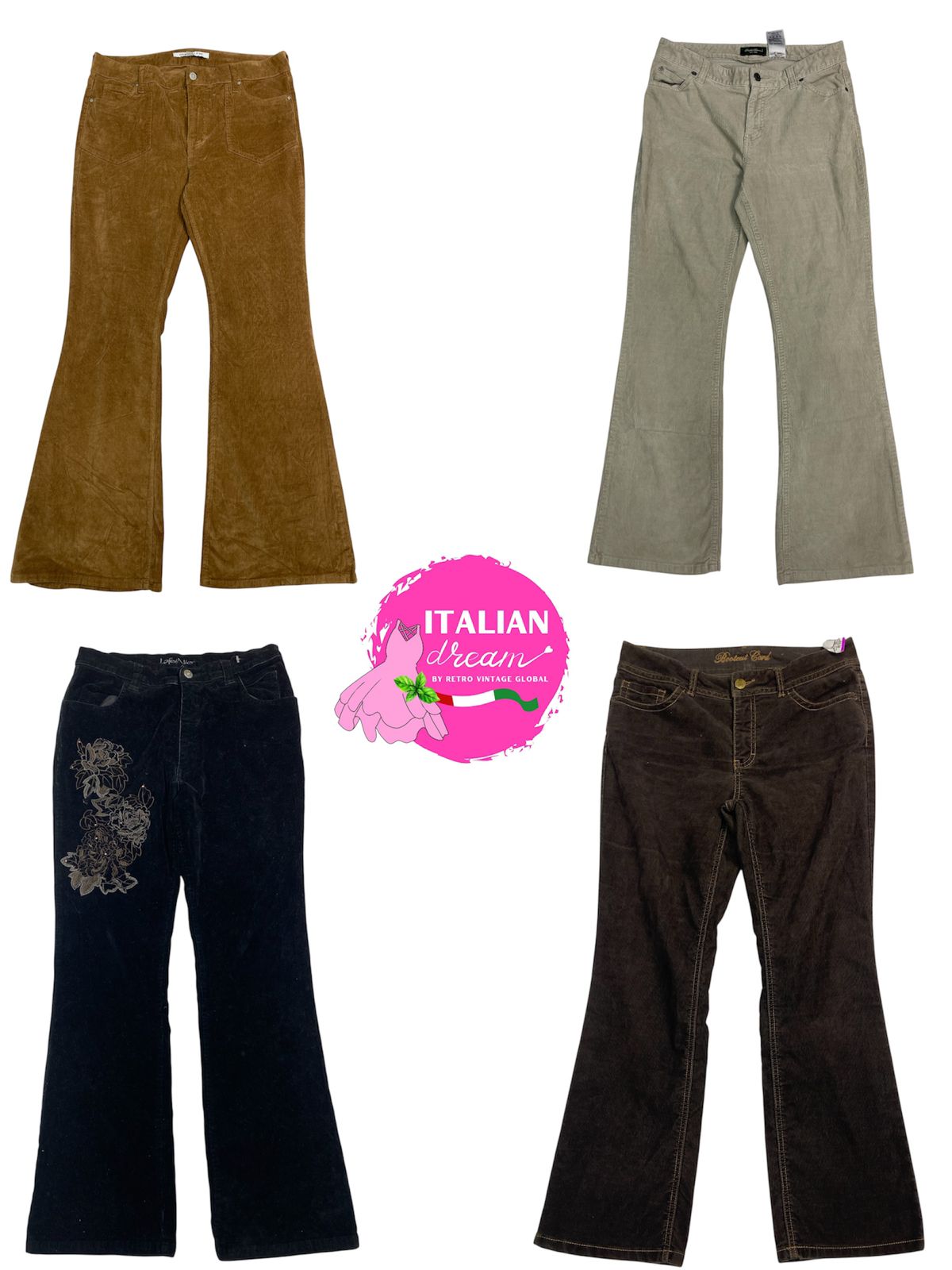 Y2k dark era corduroy pants