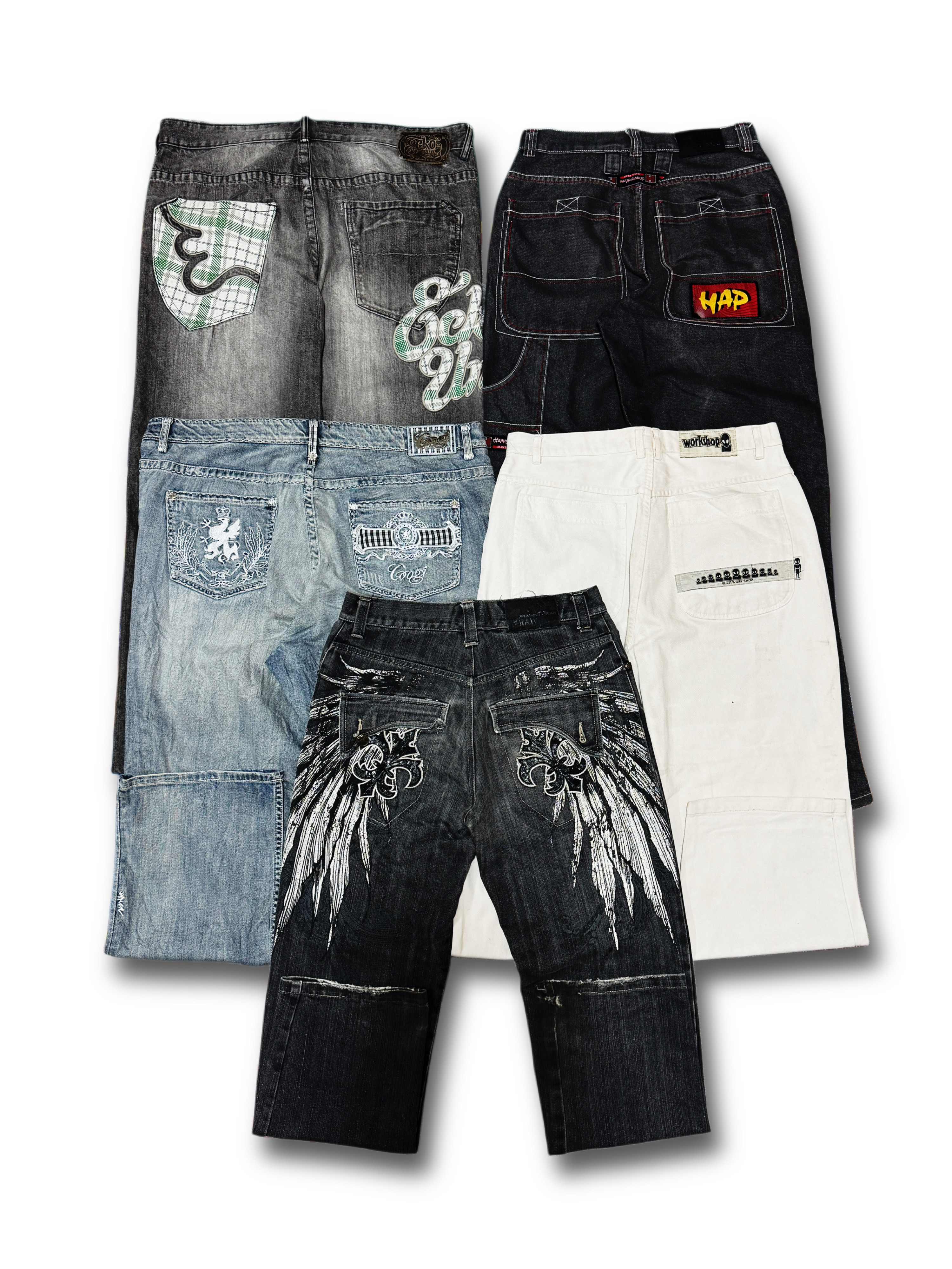 Y2K Hip Hop Japanese Embroidered Jeans