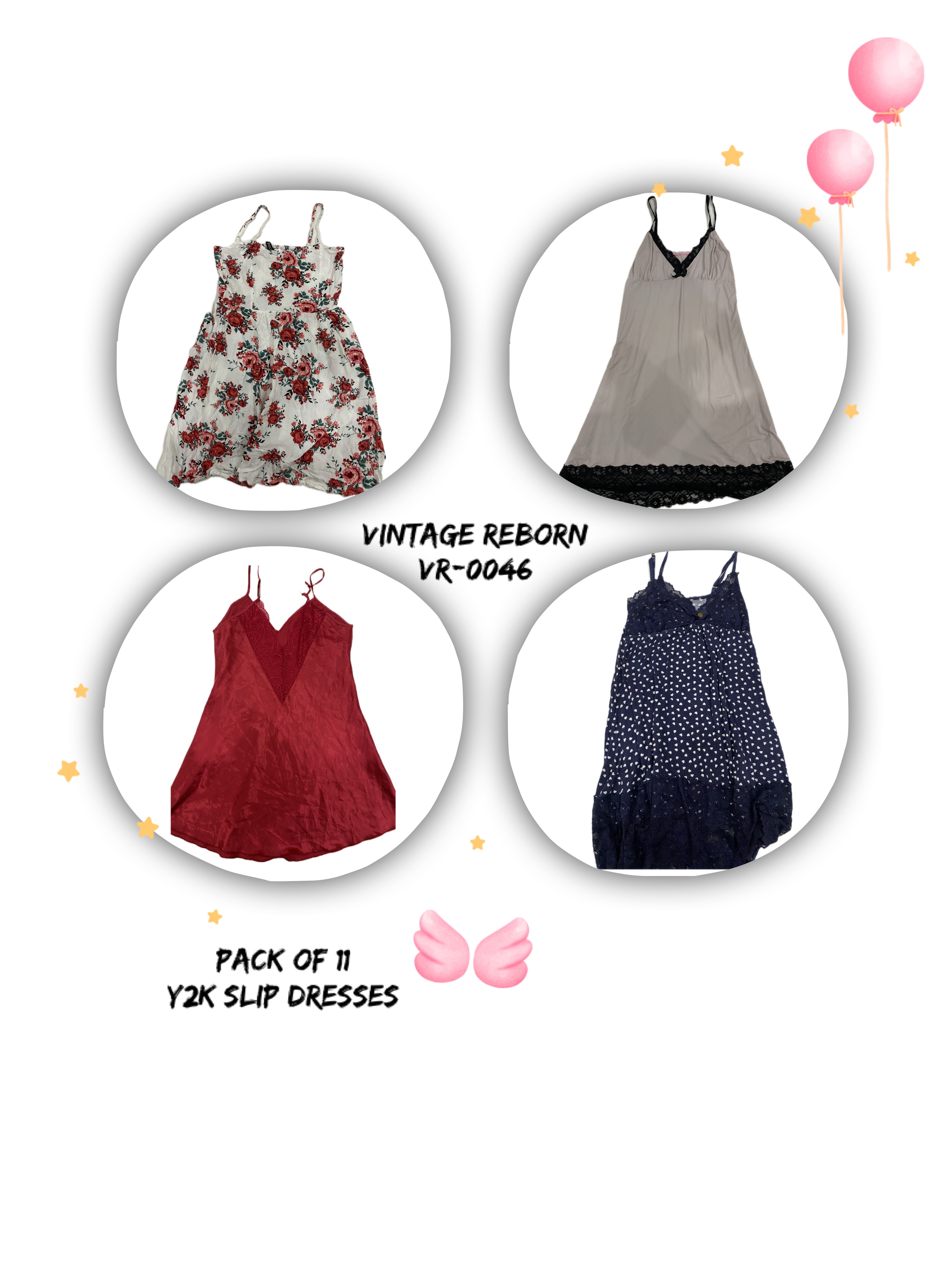 Y2K Slip Dresses (VR0048) Effortless Retro Chic