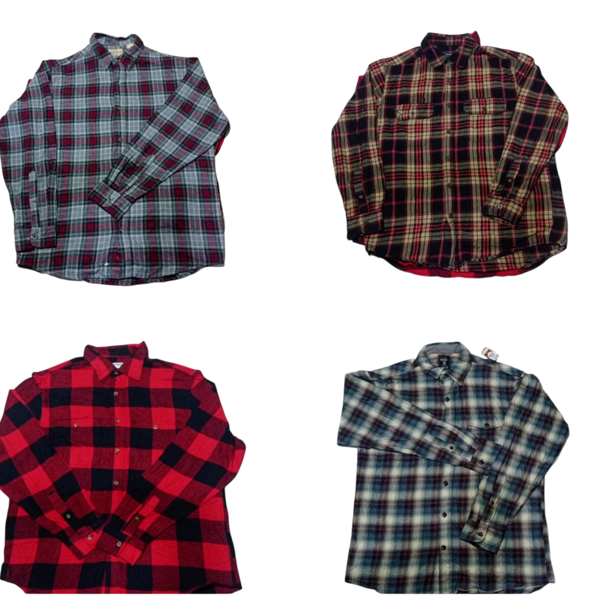 Camisas de flanela para homens em xadrez