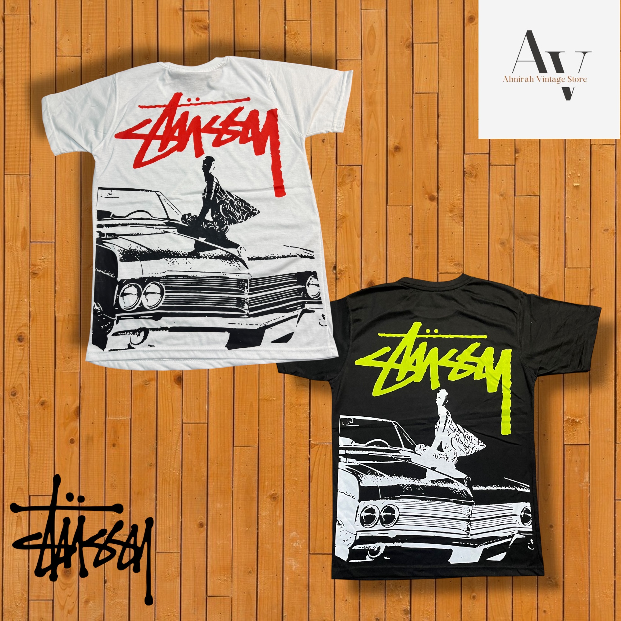 Stussy Überarbeitungsstil Beat Crazy T-Shirt