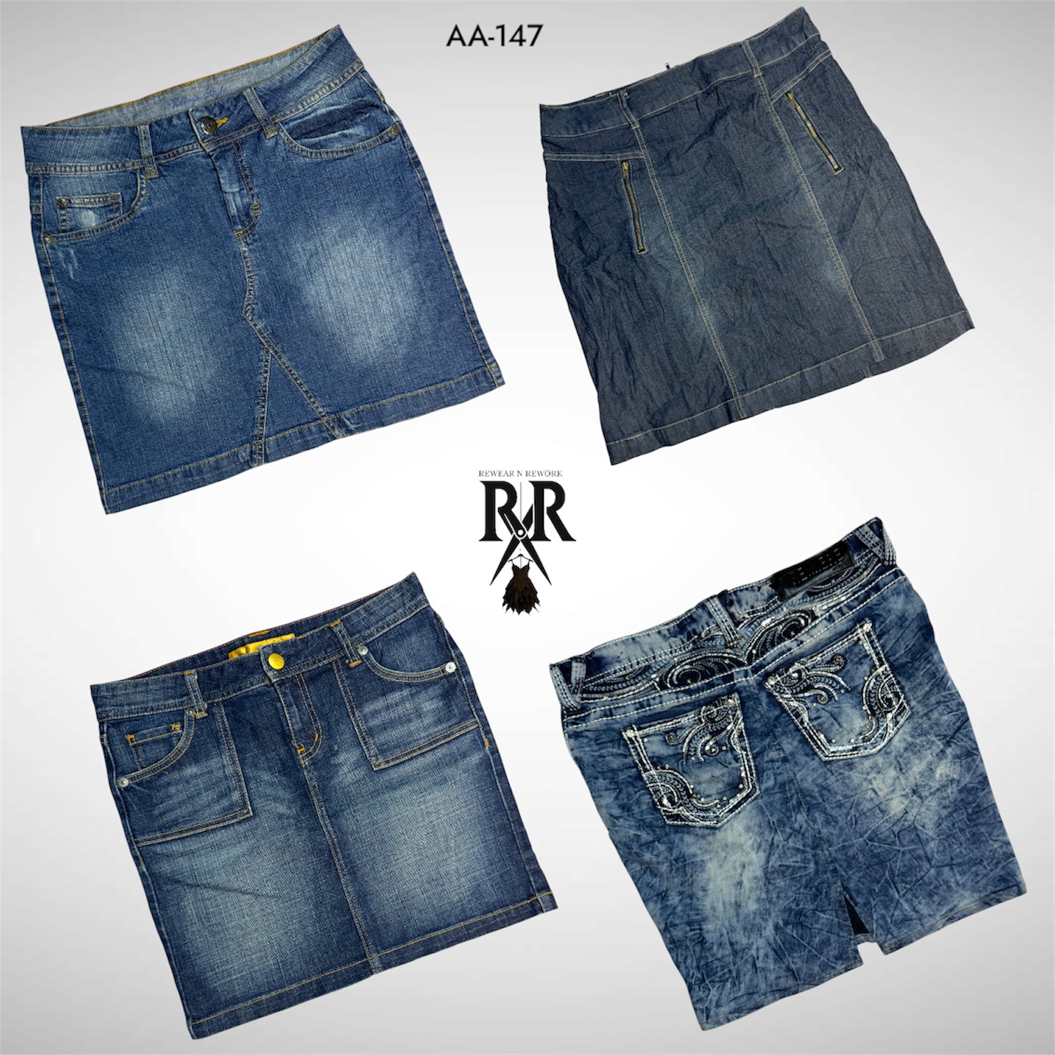 Y2K IT Girl Denim Midi-Röcke (AA-147)
