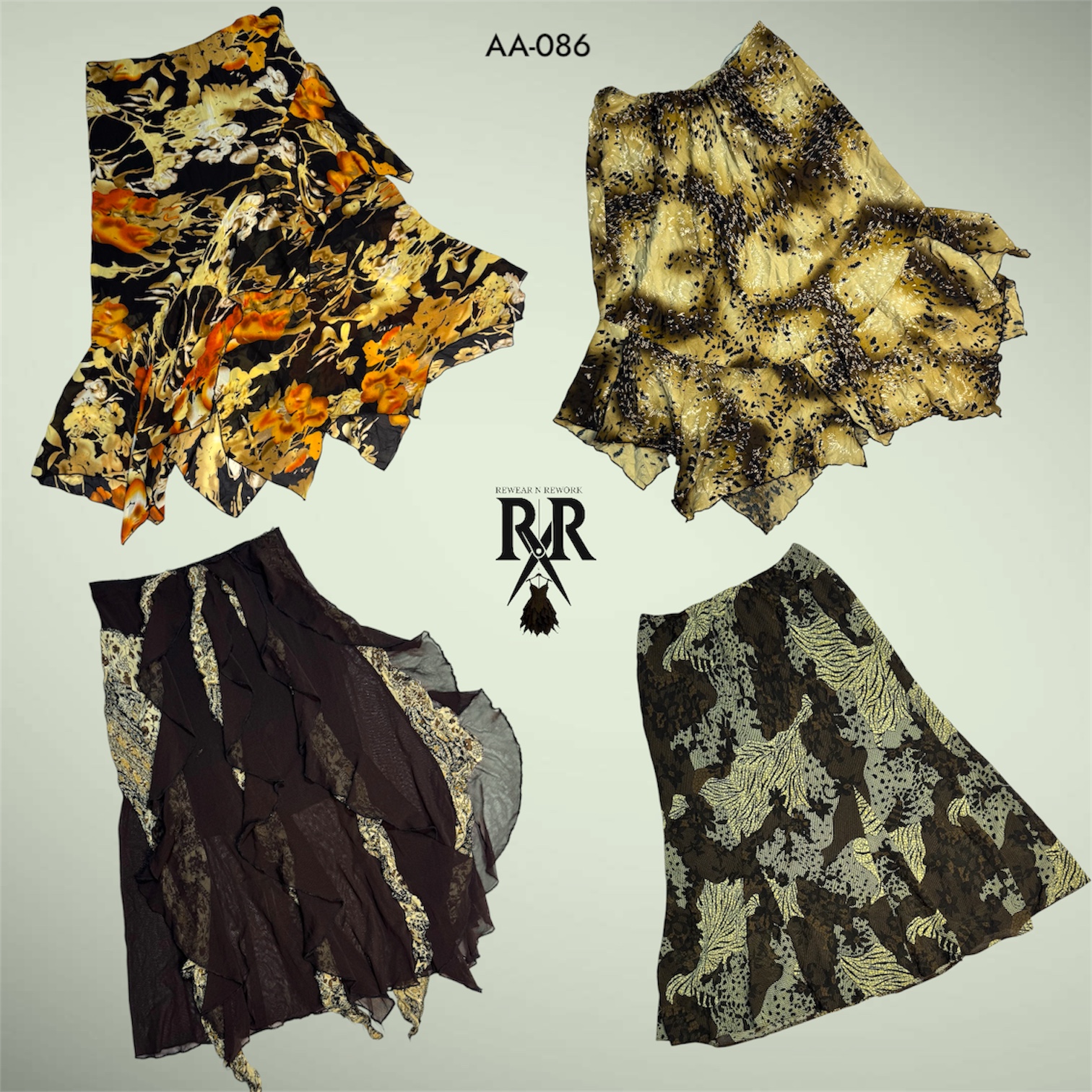 Y2K Dark Bloom Floral Poly Röcke (AA-086)