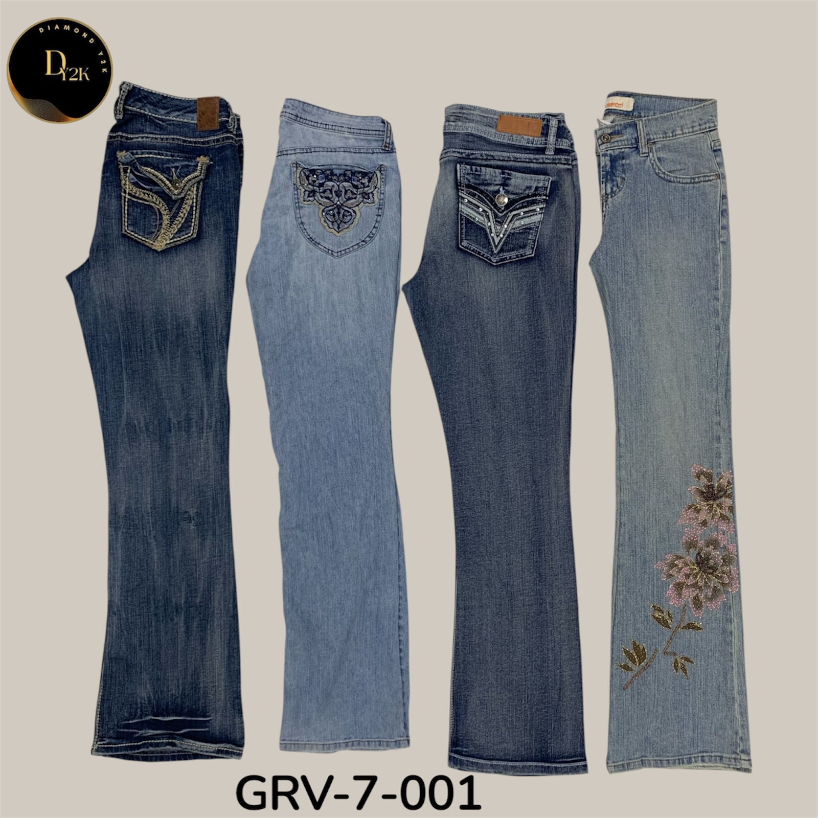 2000s Inspired Flared Jeans – Y2K Girl Essential (GRV-7-001)