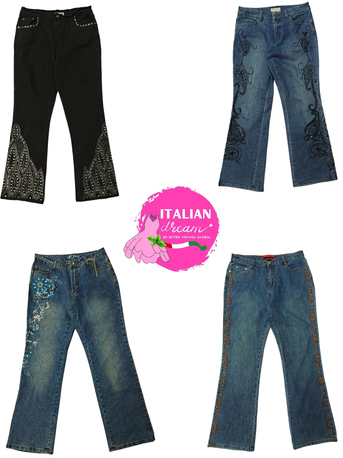 Y2k flared unique jeans