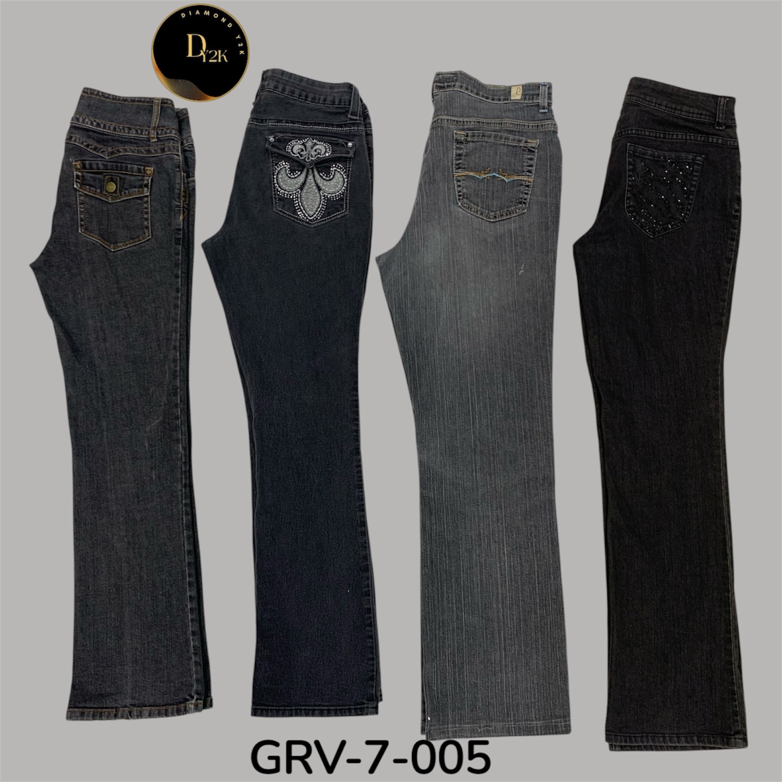 Y2K Gray Flare Jeans – Iconic Fit, Timeless Tone (GRV-7-005)