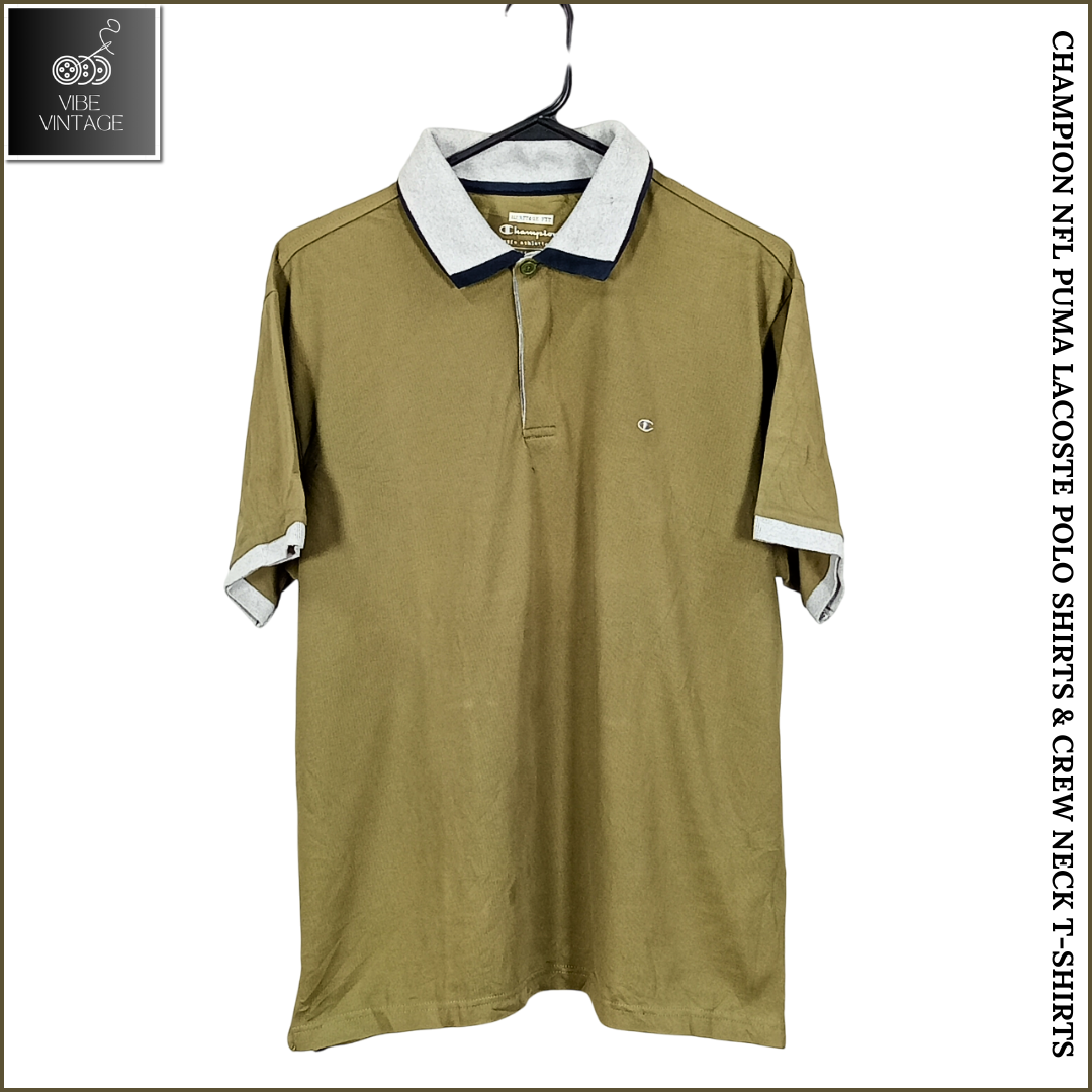 POLO SHIRT CHAMPION, NFL, PUMA & LACOSTE E T-SHIRT A COLLO ROTONDO (BUNDLE 1)