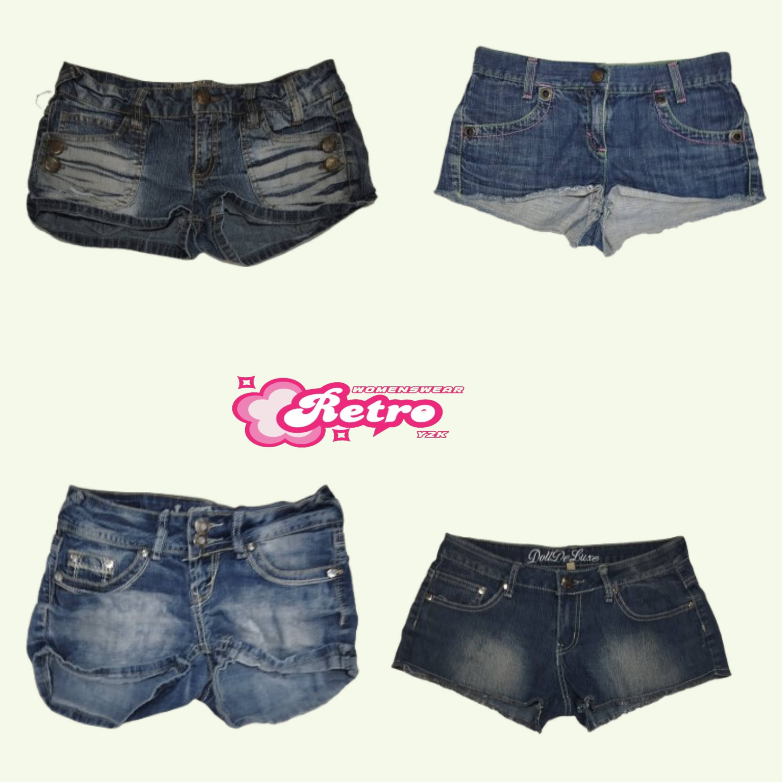 Shorts in denim hot Y2k
