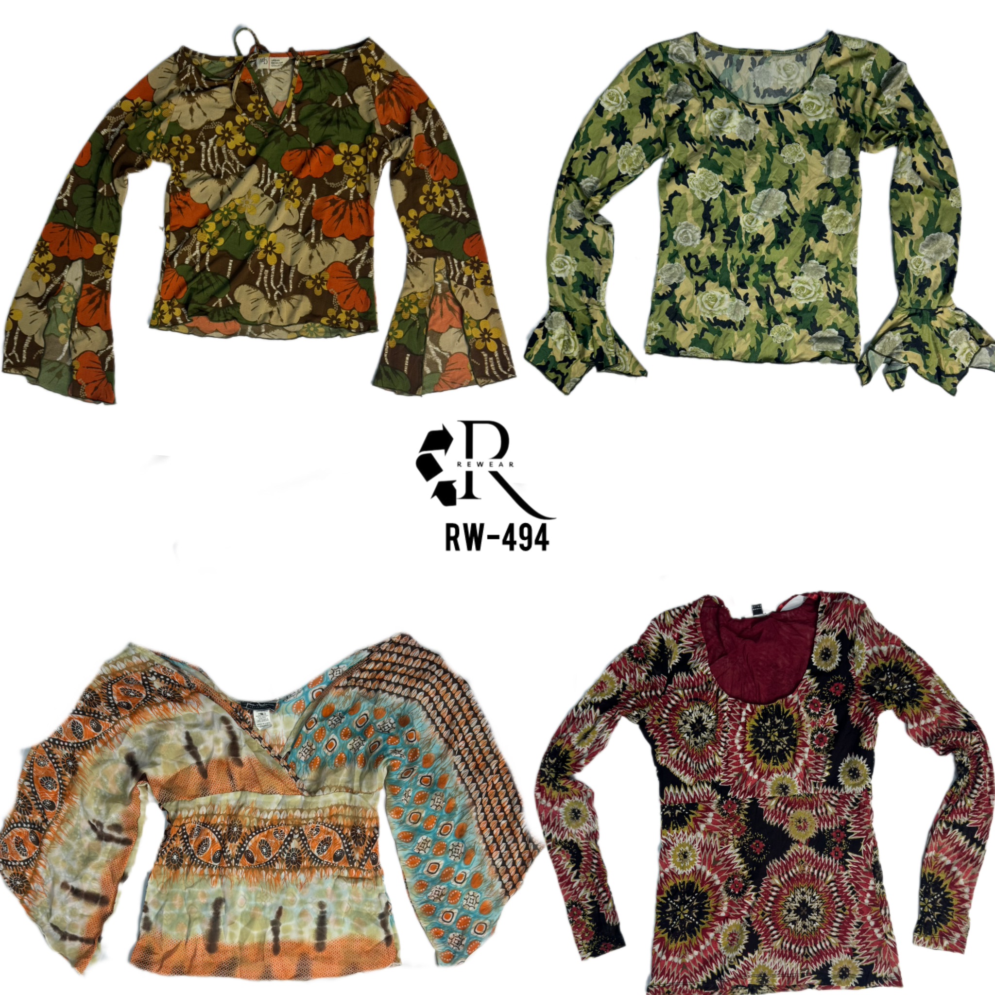 Hauts à manches longues grunge Y2K (RW-494)