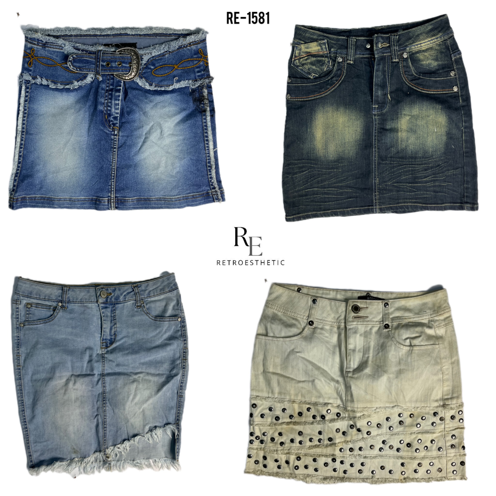 Y2K Britney Era Denim Mix Skirts (RE-1581)
