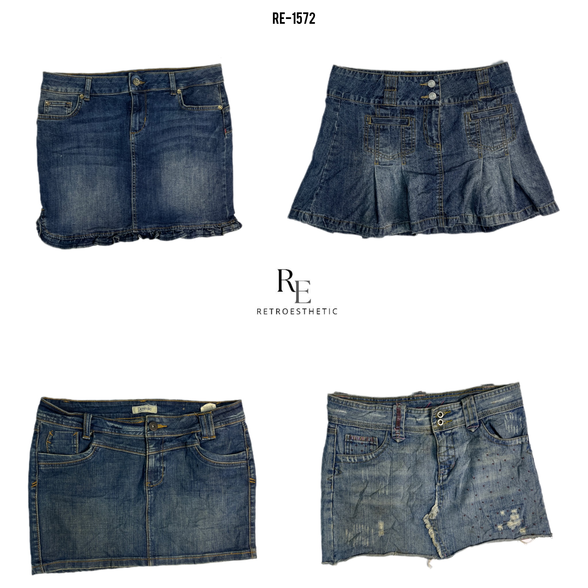 Y2K IT Girl Denim Mini Skirts (RE-1572)