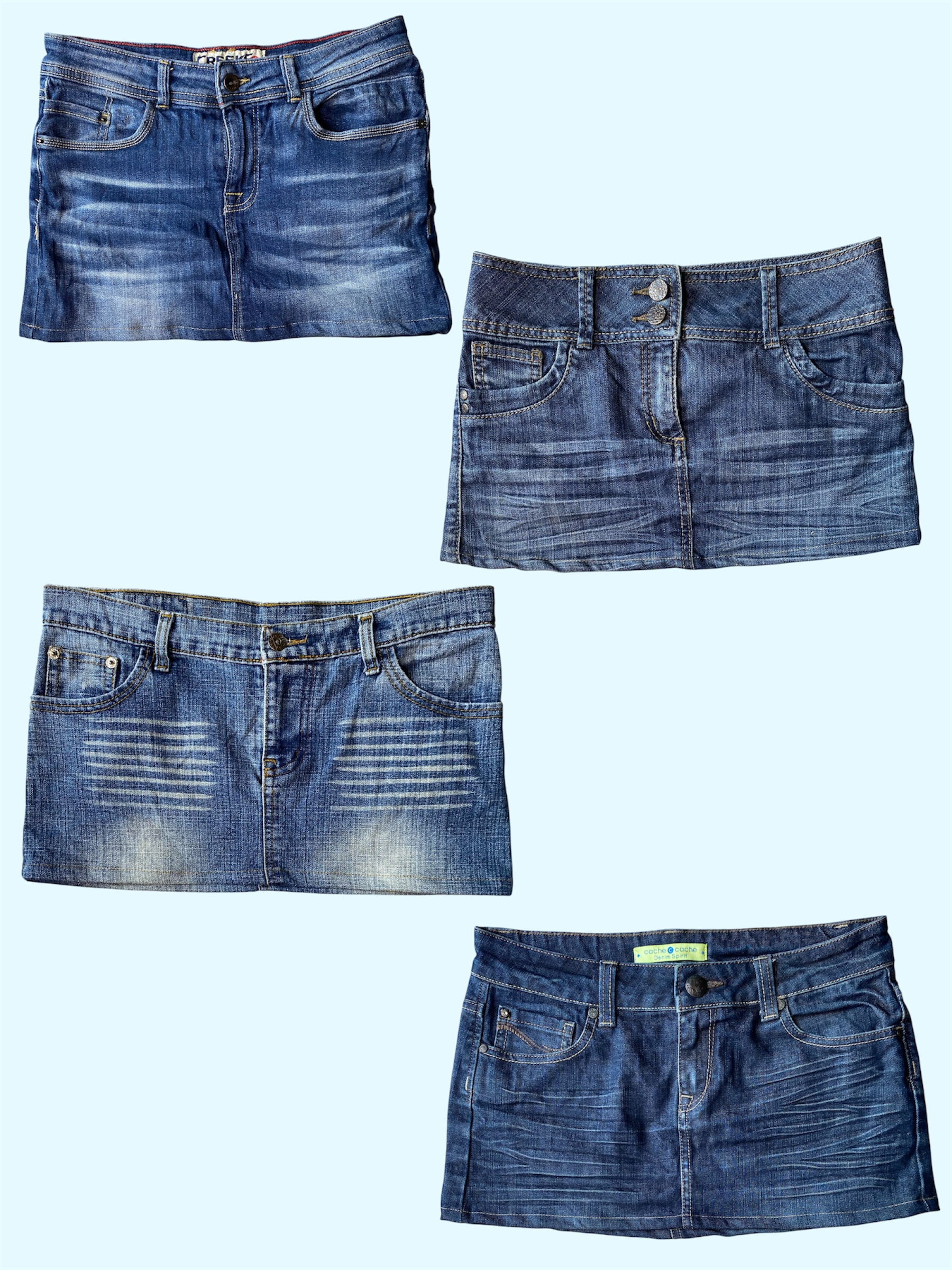 Klassischer Y2K Pocket Style Denim Minirock (TS-639)