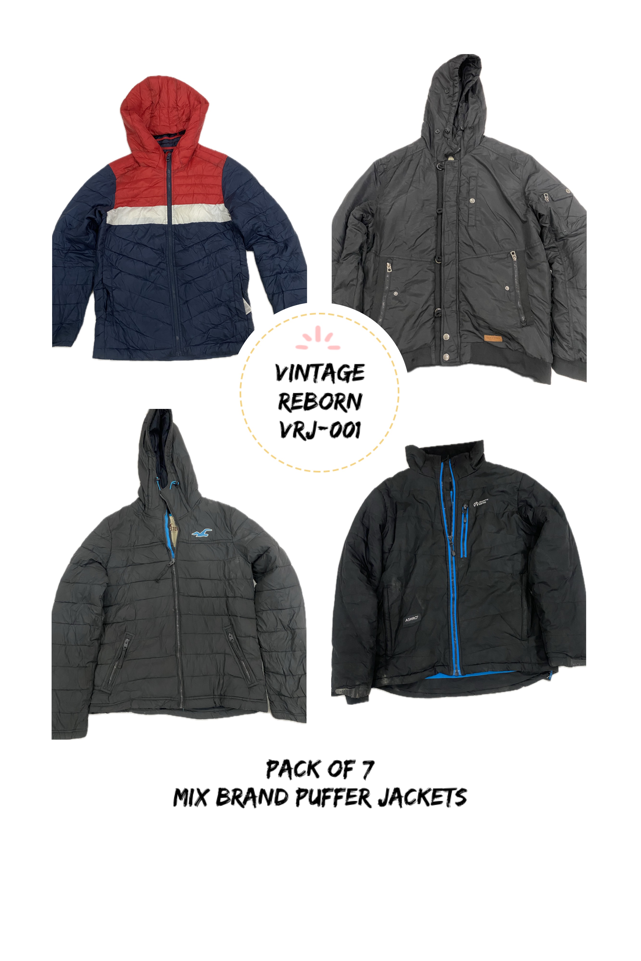 Y2K パファージャケット jack&jones Hollister プレミアムビンテージスタイル (VRJ—001)