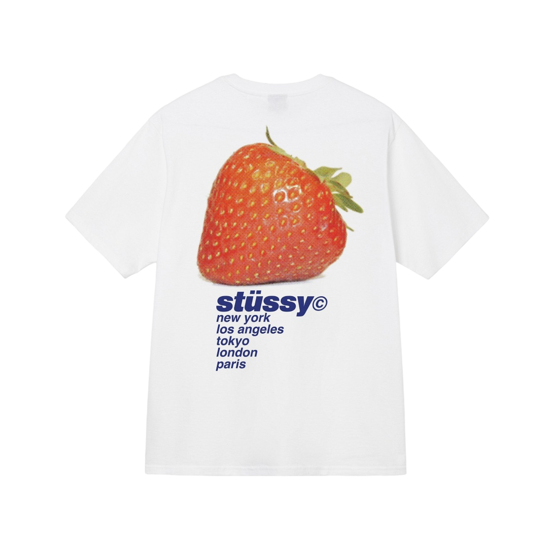 Stussy rework style strawberry white tees