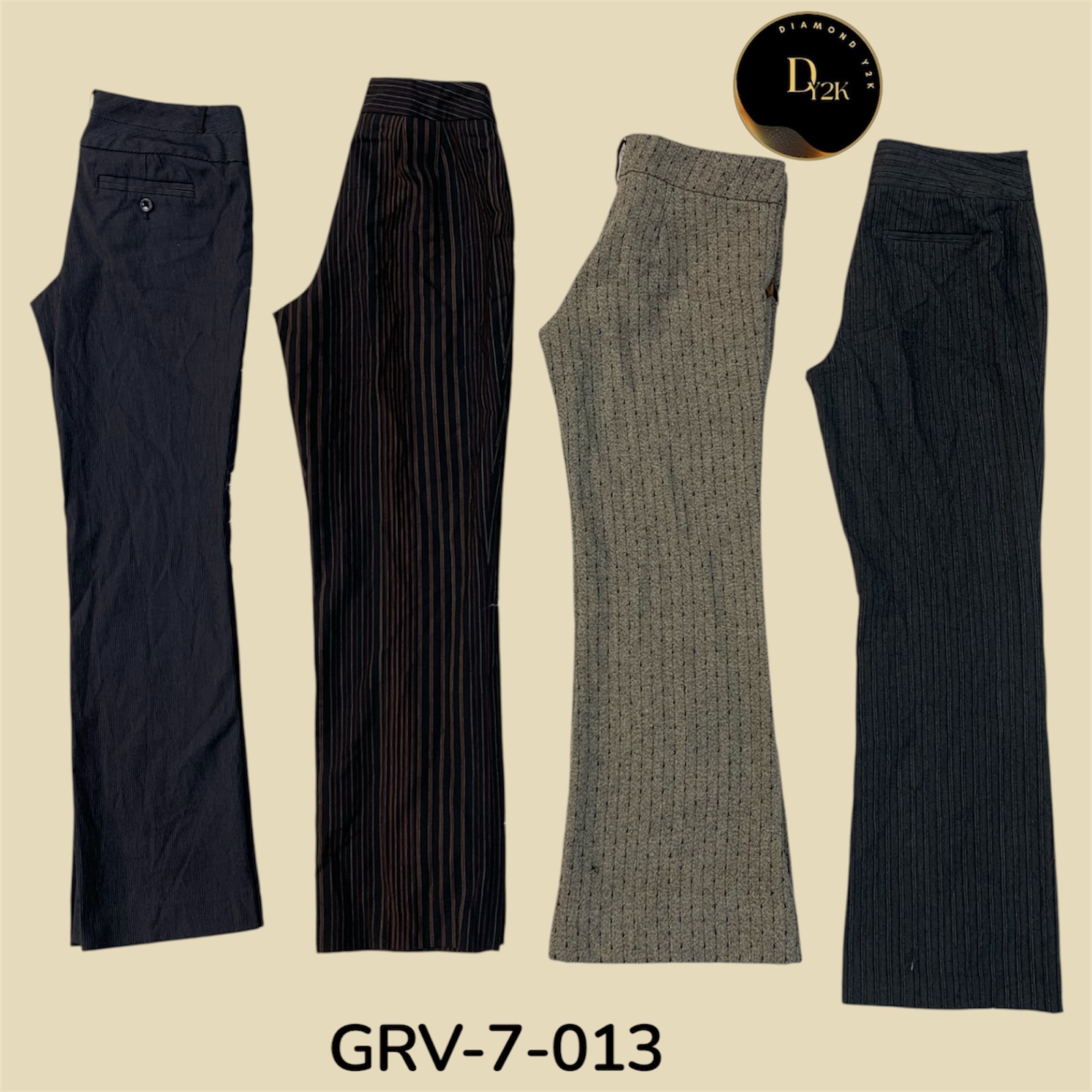 ミックスポリパンツ - ヴィンテージY2Kフィットで日常的な耐久性 (GRV-7-013)