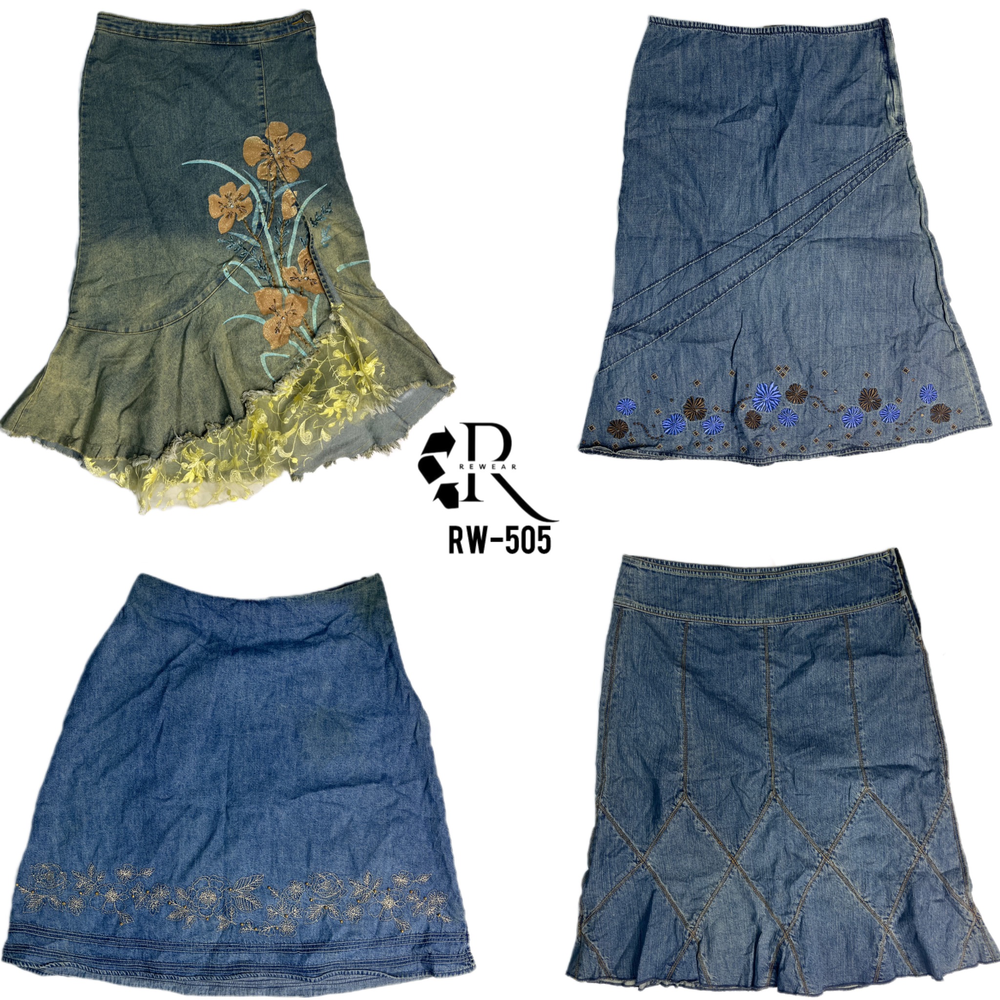 Saias de Jeans Únicas Y2K (RW-505)