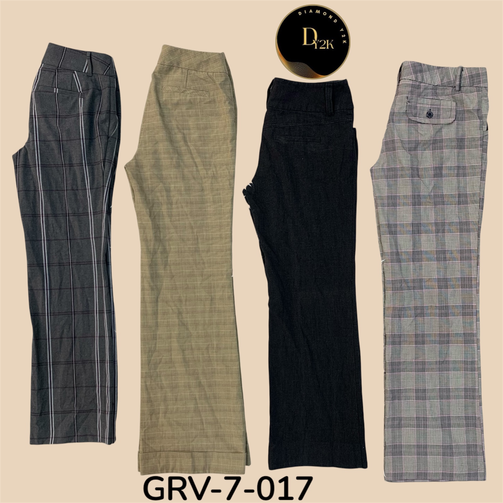 Mistura de Calças Poly – Estilo Y2K Autêntico com Versatilidade para o Dia a Dia (GRV-7-017)