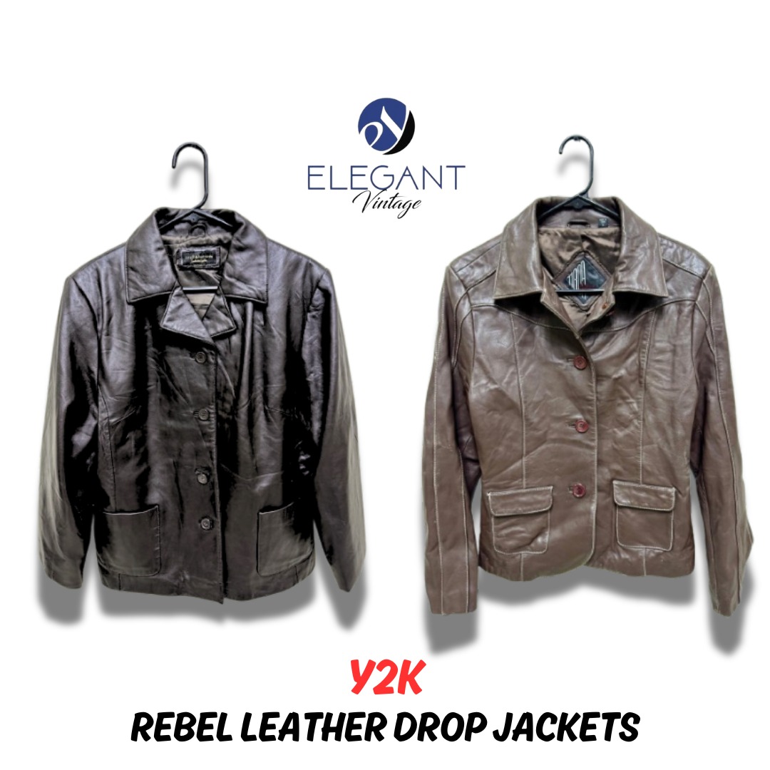 Y2K Rebel Leather Drop Jackets - EV0255