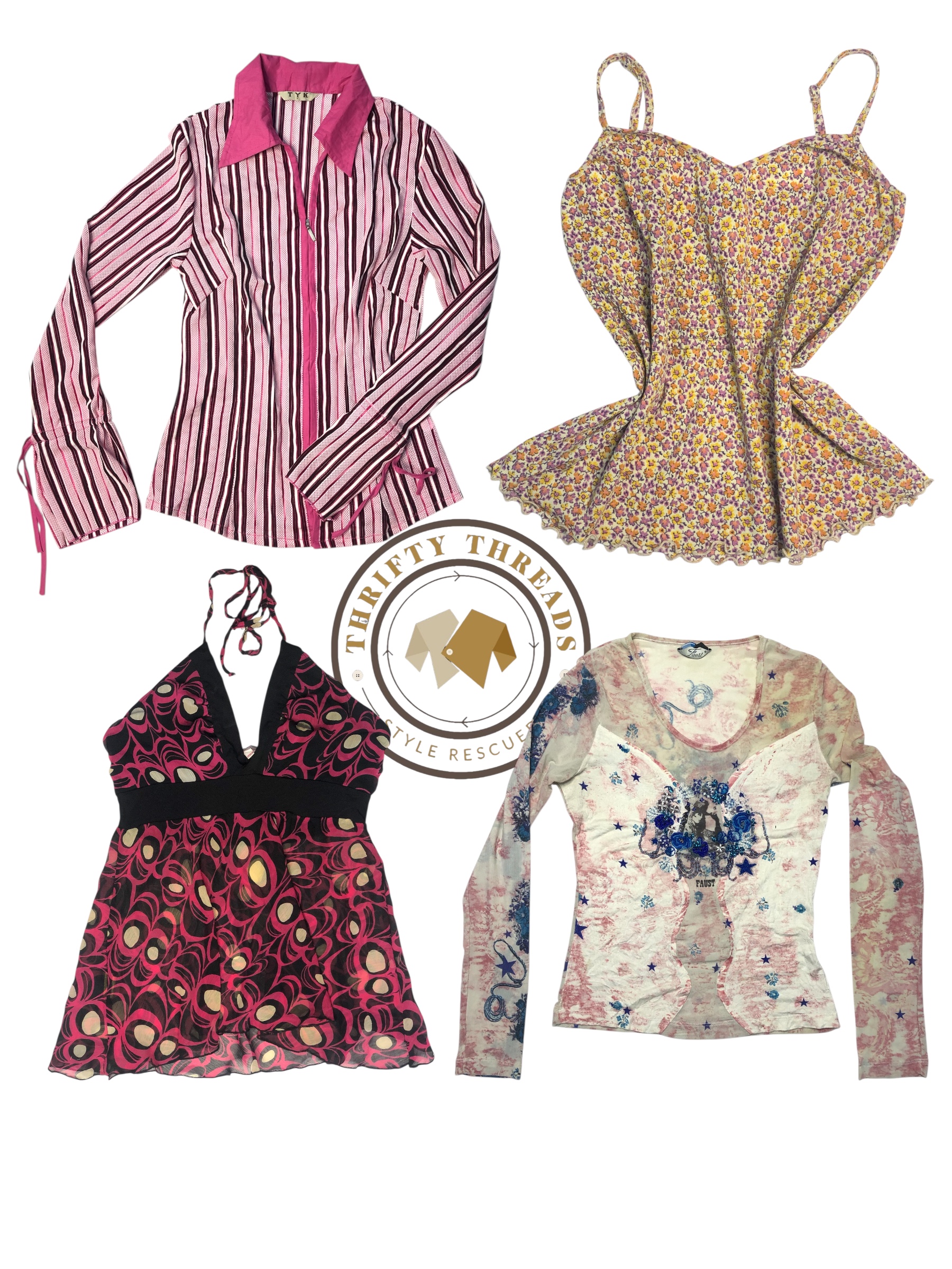 “The Girl in Pink” x Y2k Tops S-1201
