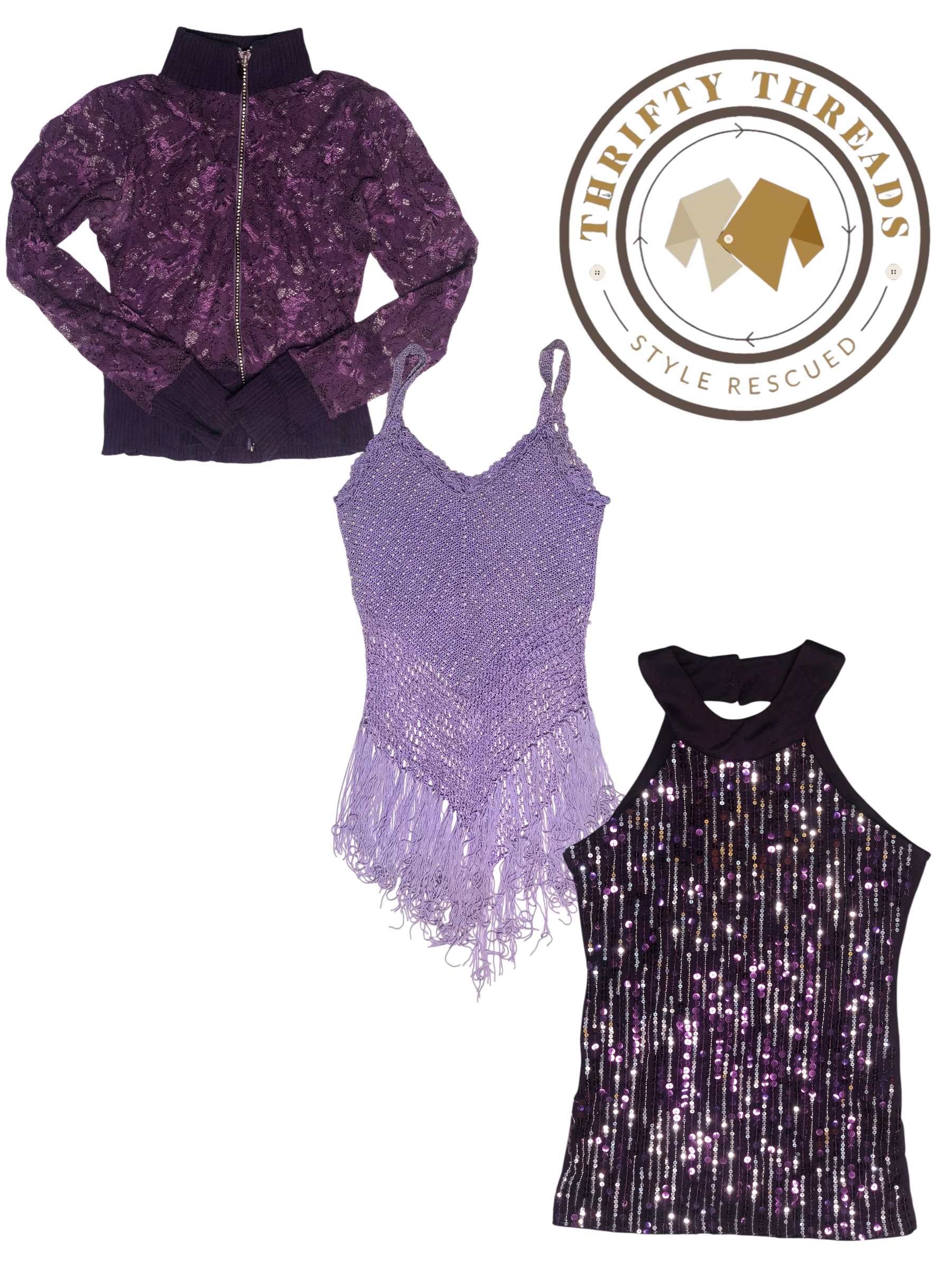 Le violet est le nouveau noir ! Y2k Tops S-1200