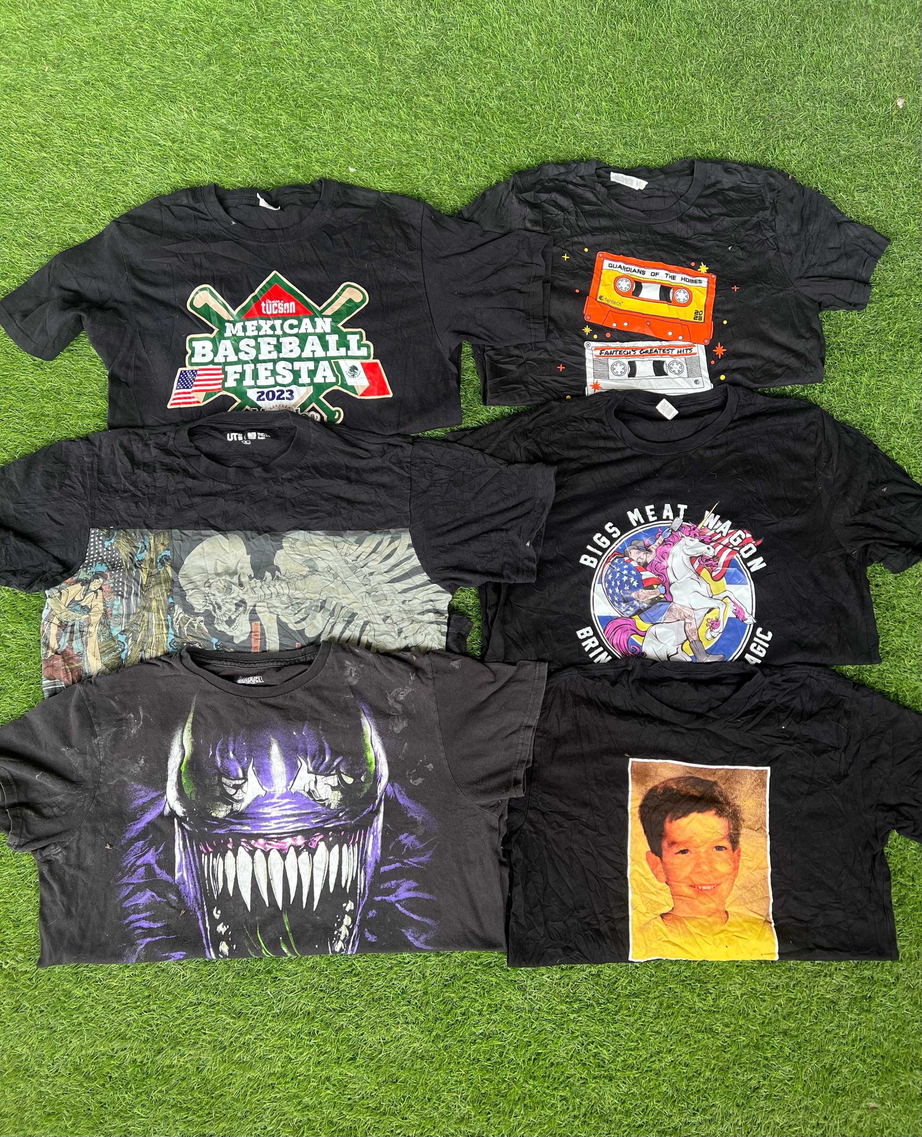 UNBRANDED PRINTED T-SHIRTS (BLACK)