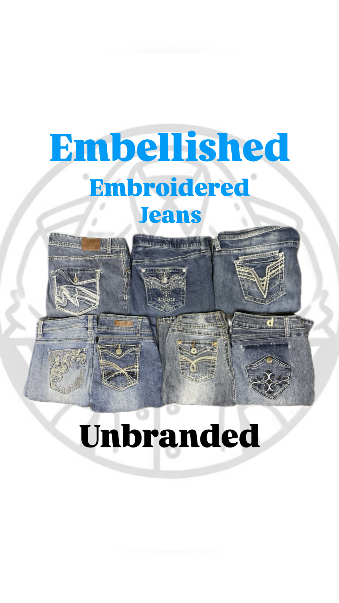 Jeans pour femmes brodés embellis