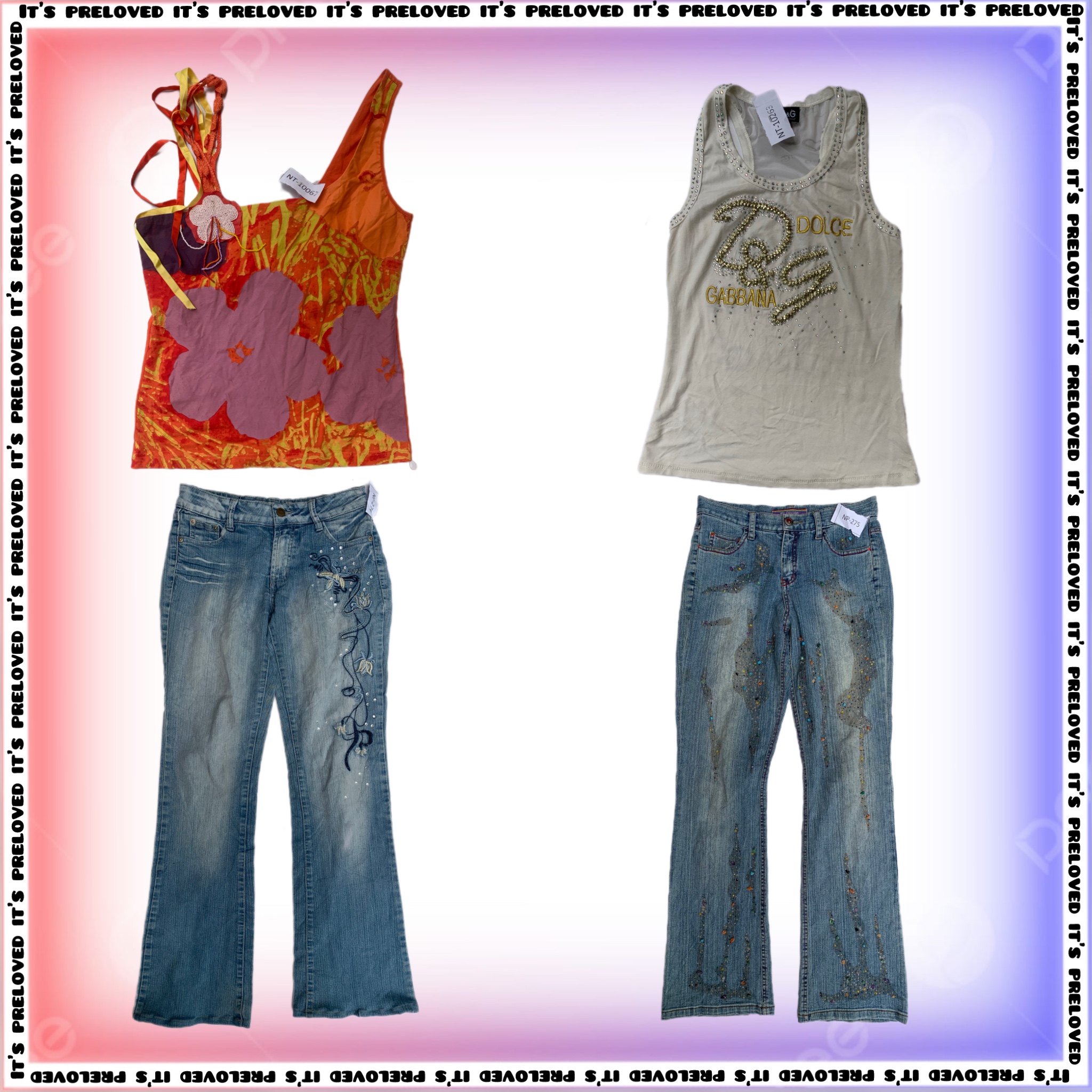 Collection Off Duty 99 Y2k camis et jeans en denim (SS-1075)