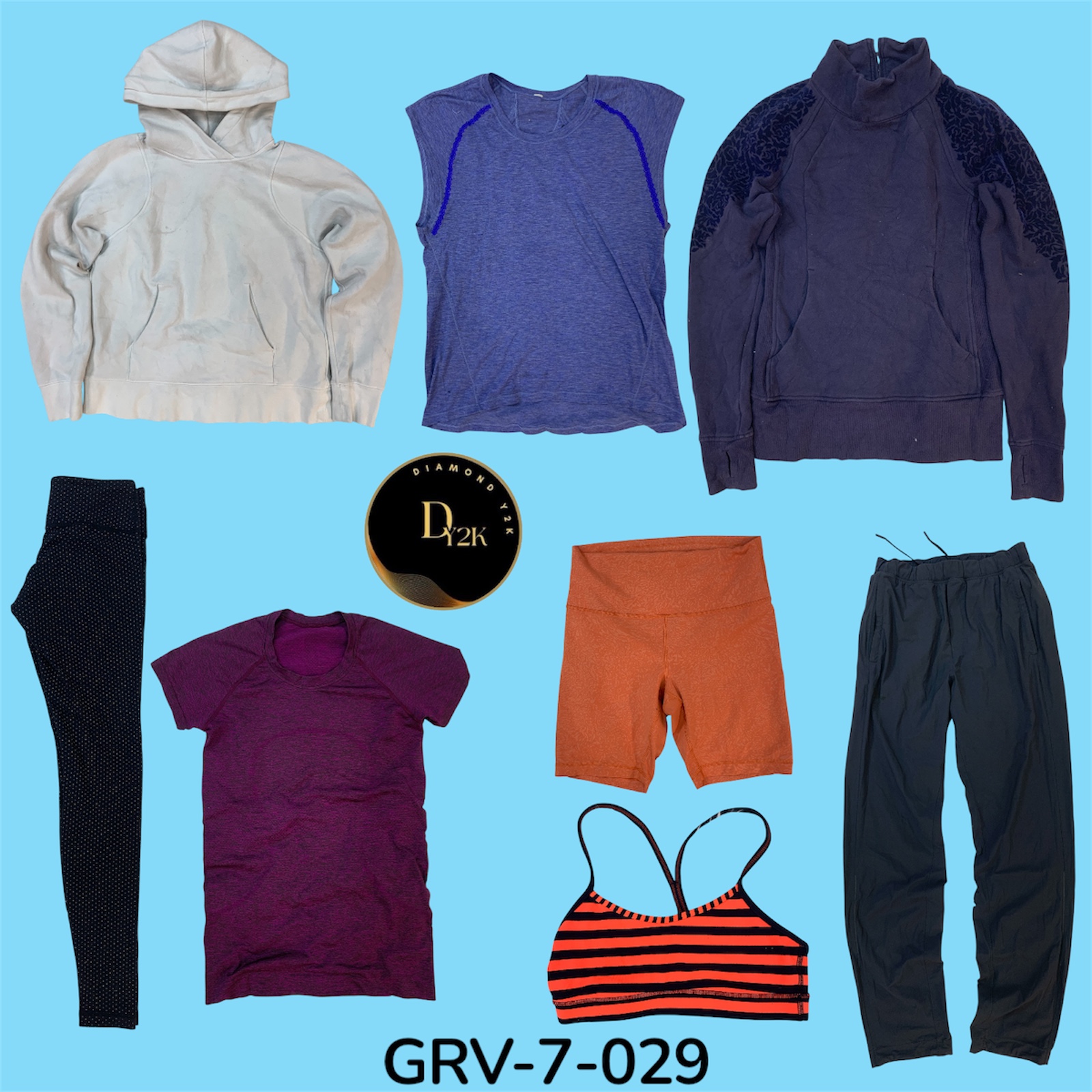 Lululemon Lote – Mistura Premium de Tops, Shorts e Roupas de Treino Y2K (GRV-7-029)