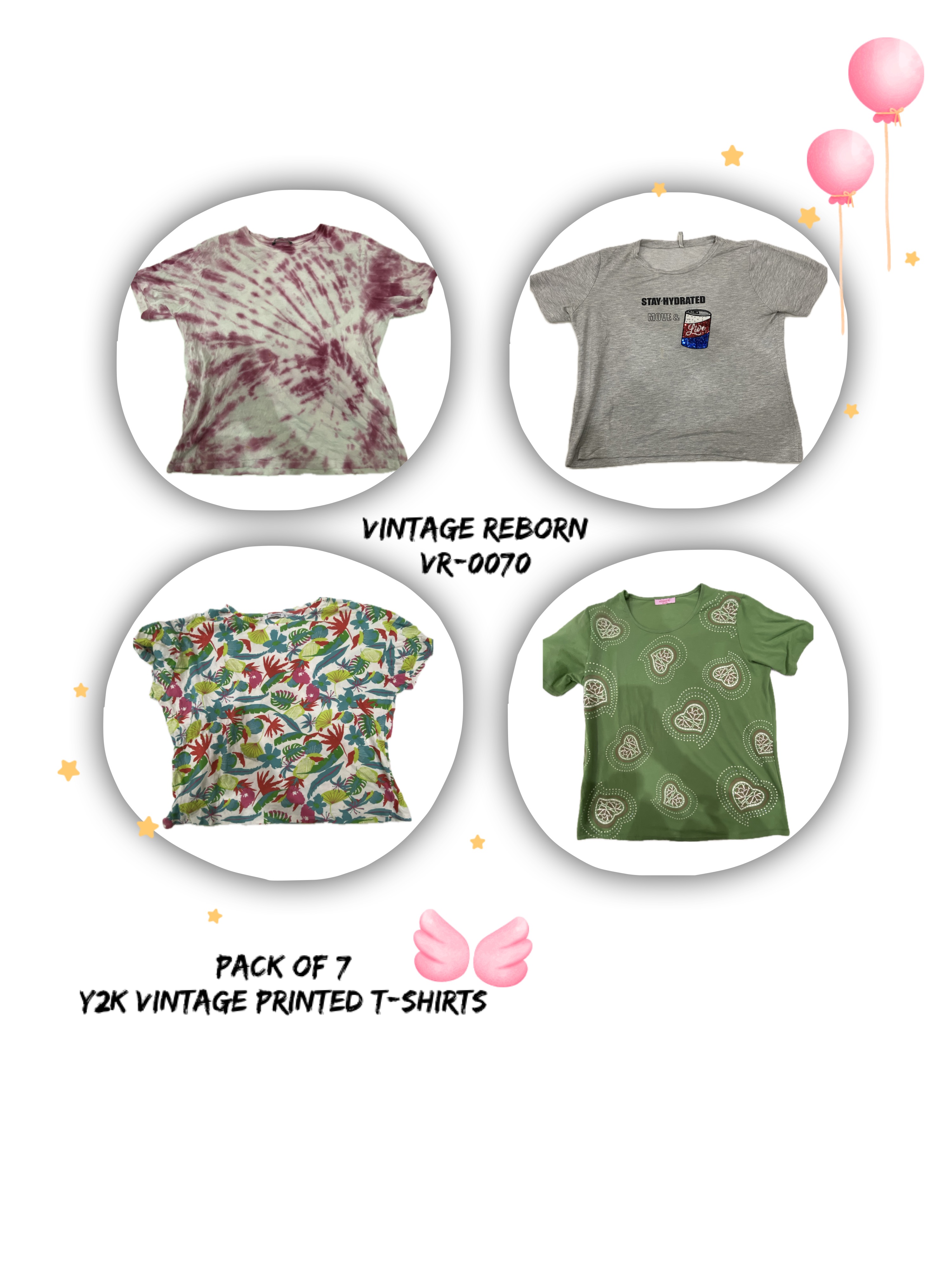 Y2k womens printed T shirts (Vr-0070)
