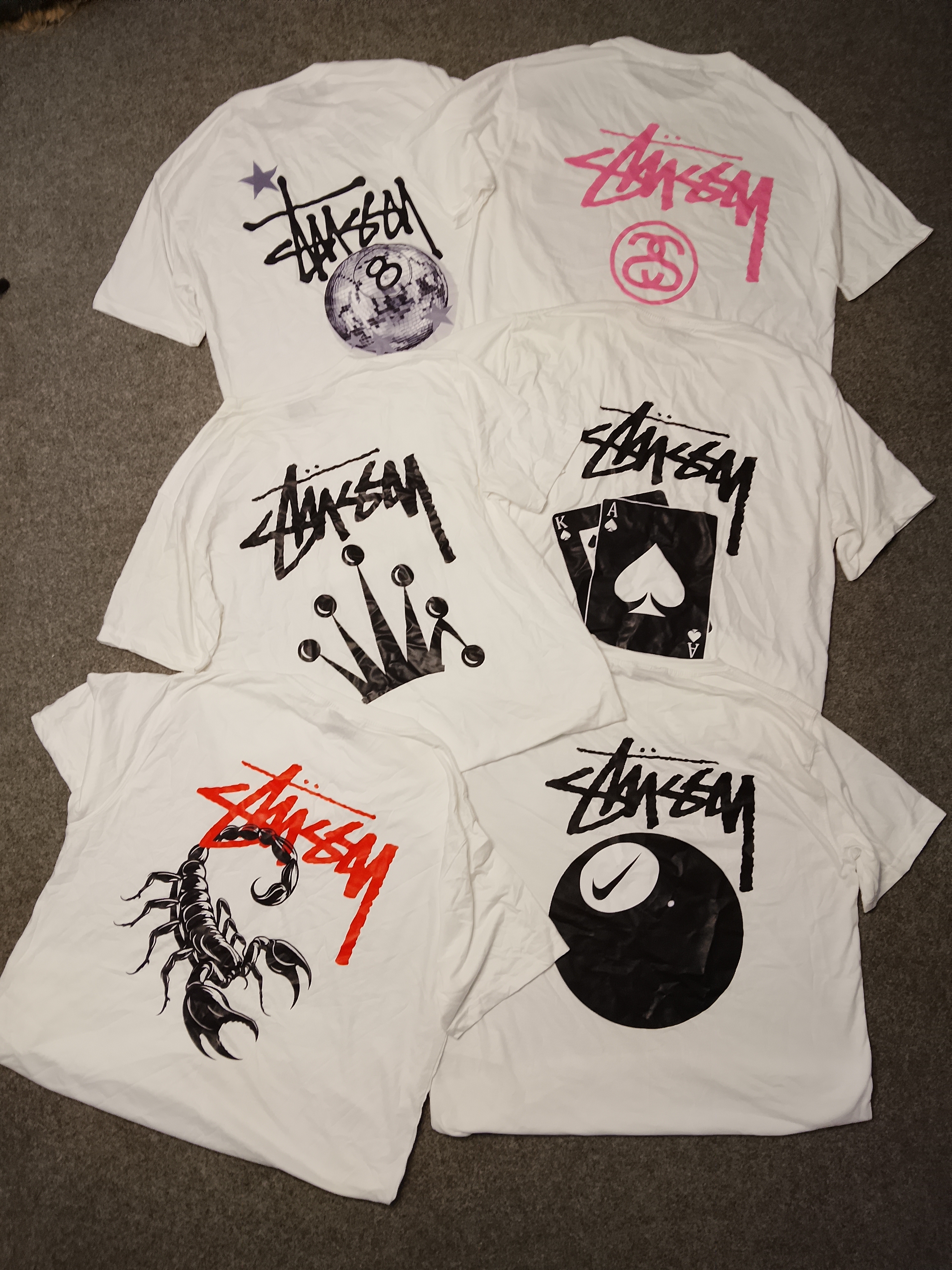 Stussy rework style mix design tees