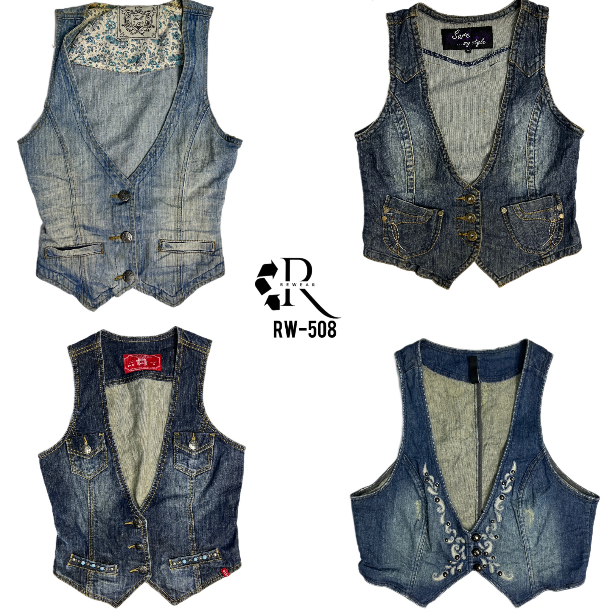 Chalecos de mezclilla Y2K IT Girl (RW-508)