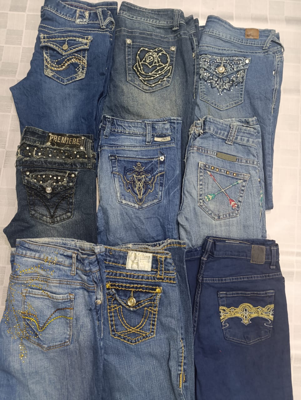 R93 Ladies Y2k Embellished Flared Jeans
