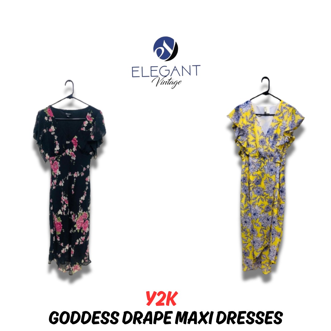 Robes maxi drapées Y2K Goddess - EV0765